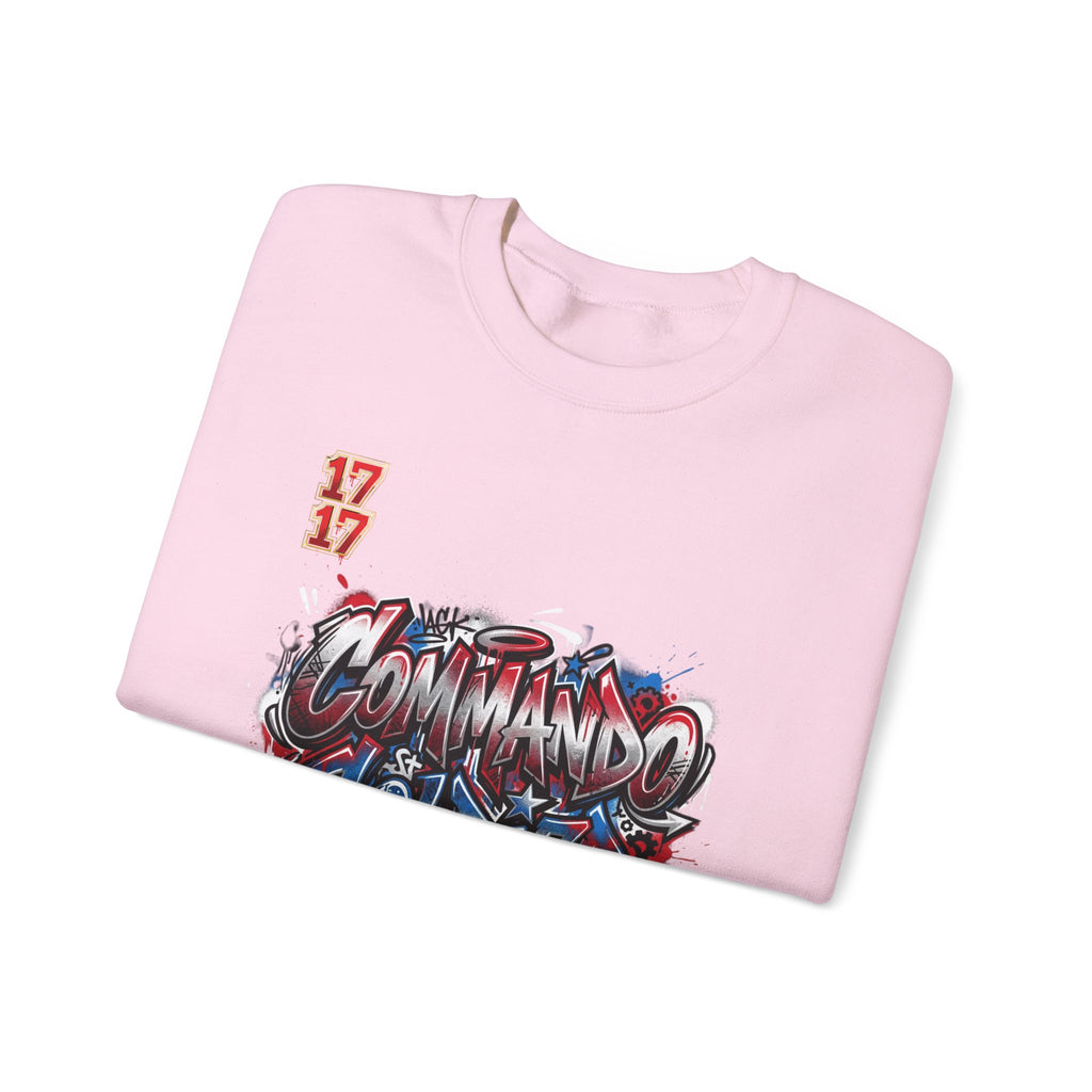 Crewneck Sweatshirt — 'Commando Soldier' Graffiti Graphic Crewneck