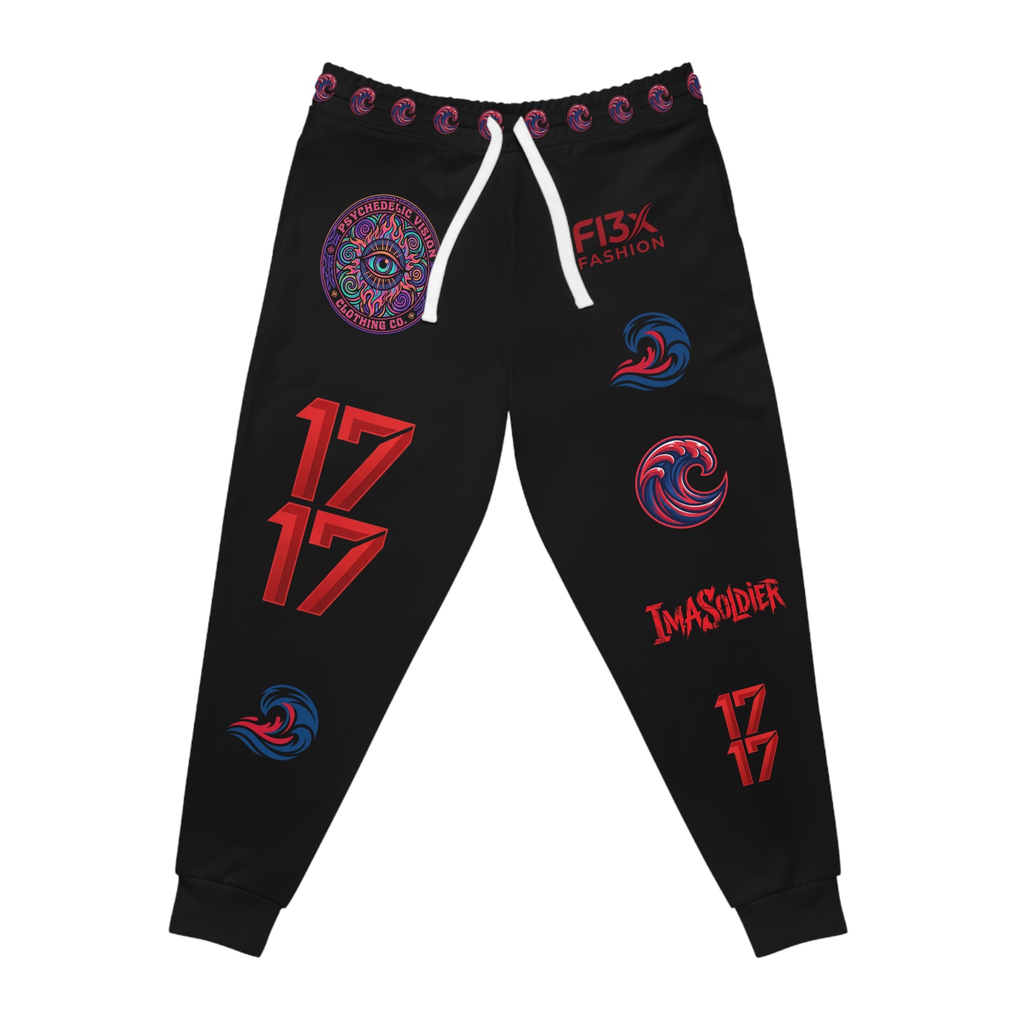 Graphic Athletic Joggers — Streetwear 17/ImASoldier Logo Design