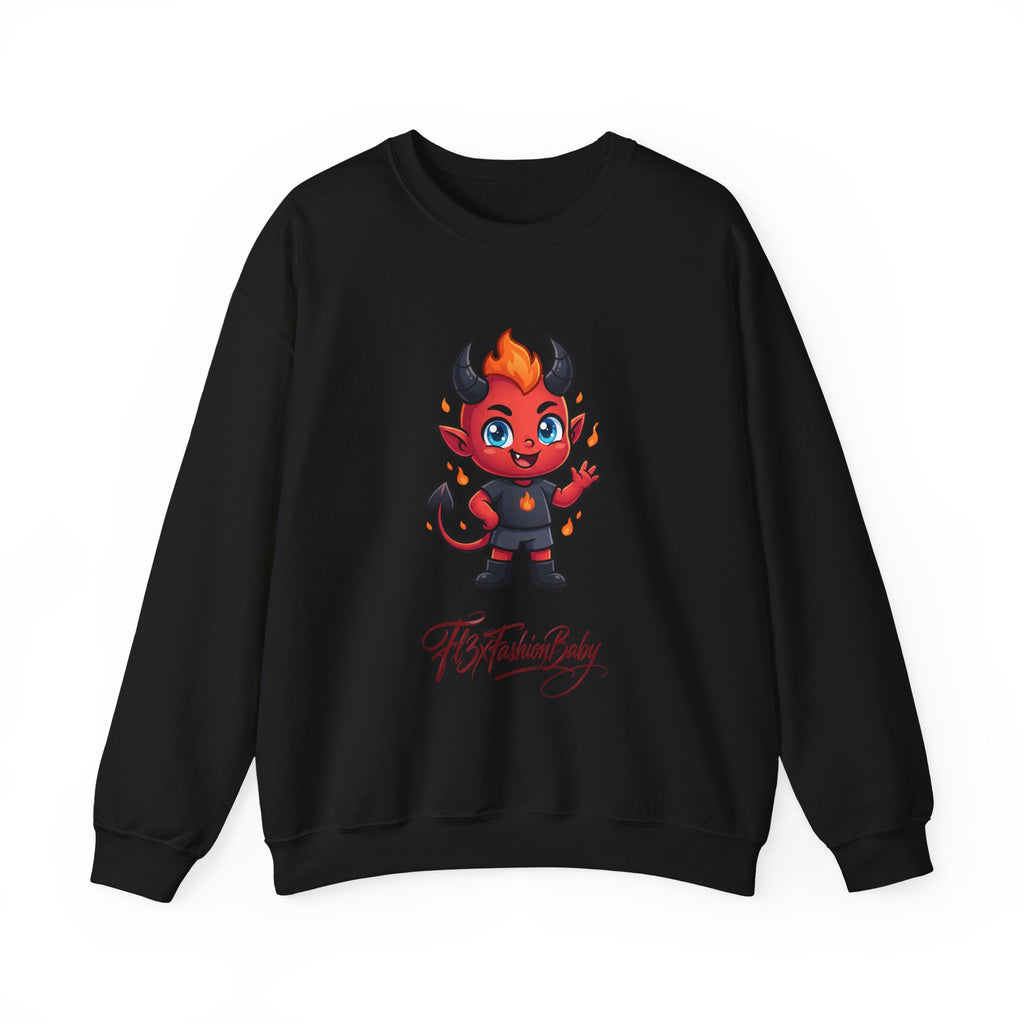 Cute Little Devil Crewneck Sweatshirt — 'Flirtatious Baby' Graphic