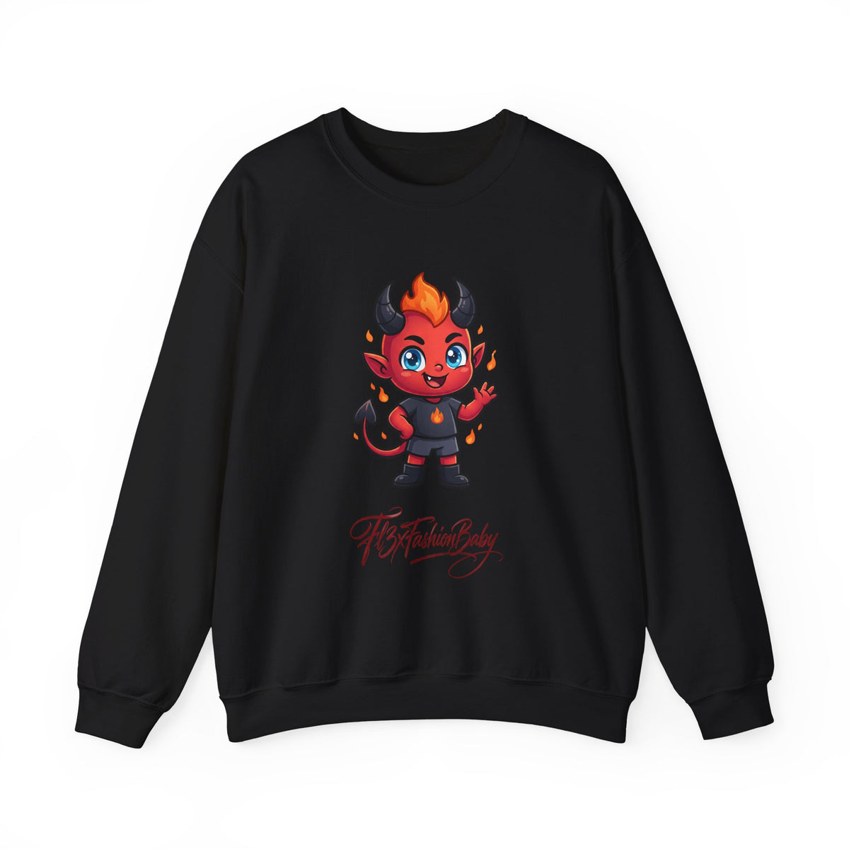 Cute Little Devil Crewneck Sweatshirt — 'Flirtatious Baby' Graphic
