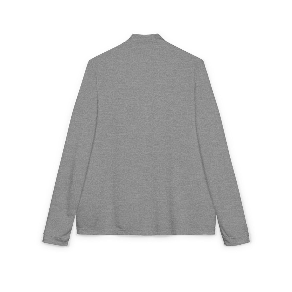 Embroidered adidas Quarter‑Zip Pullover – White Athletic Golf Top