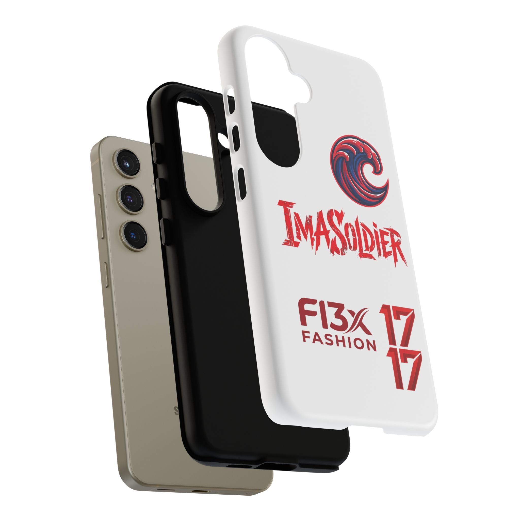 Phone Case — 'ImaSoldier' Red Wave Protective Hard Case
