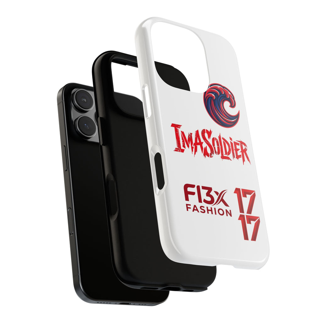 Phone Case — 'ImaSoldier' Red Wave Protective Hard Case