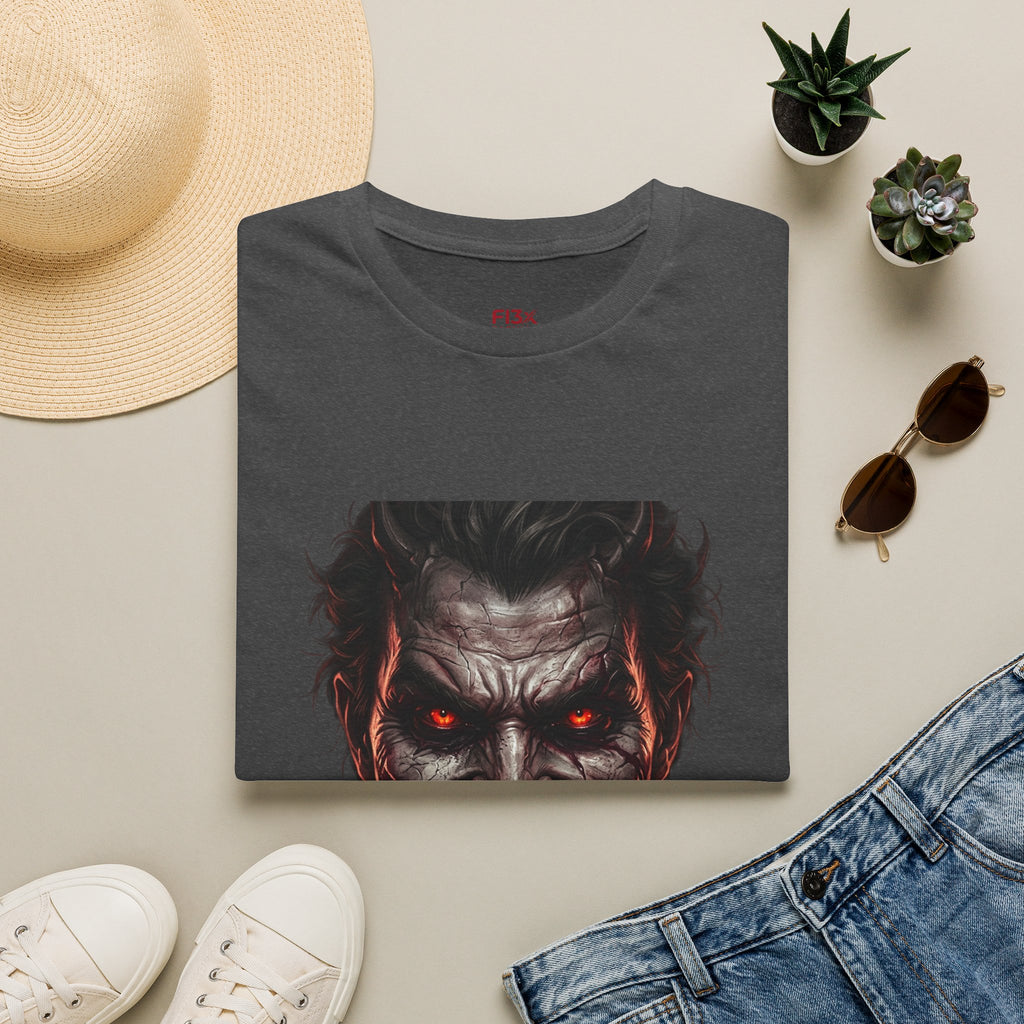 Horror Joker Face T-Shirt — Red-Eyed Villain Graphic Tee