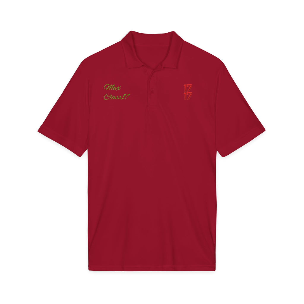 Embroidered 17/17 Polo Shirt with 'Max Crew!!' Accent