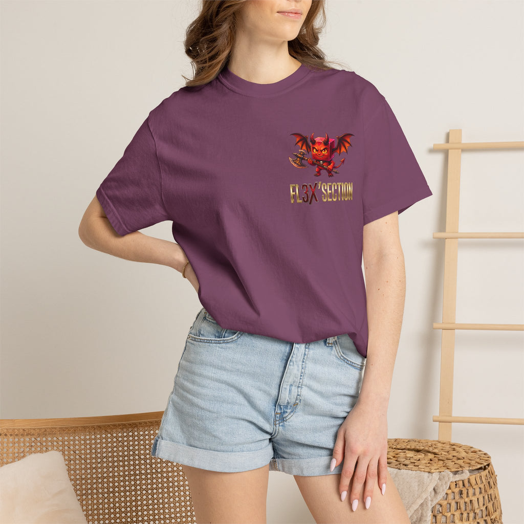 Devil Mascot T-Shirt — 'F13X Fashion' Graphic Tee (Front Chest & Back Print)