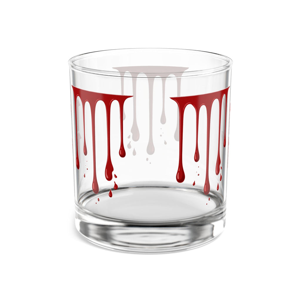 Rocks Glass — 10oz Blood Drip Whiskey Glass with '17' Accent
