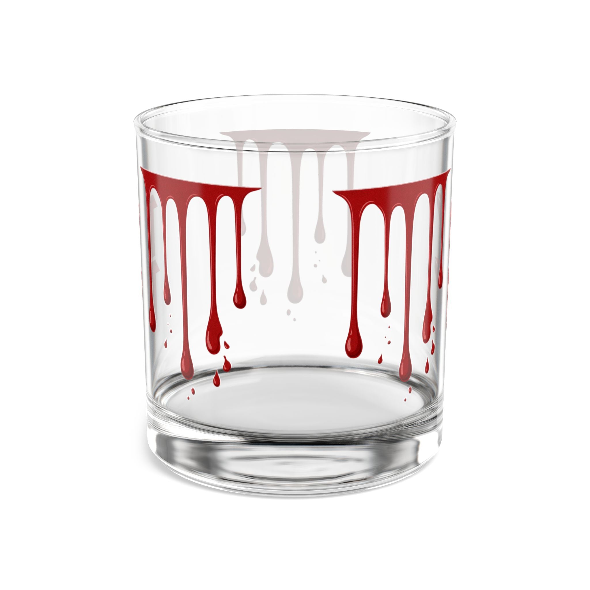 Rocks Glass — 10oz Blood Drip Whiskey Glass with '17' Accent