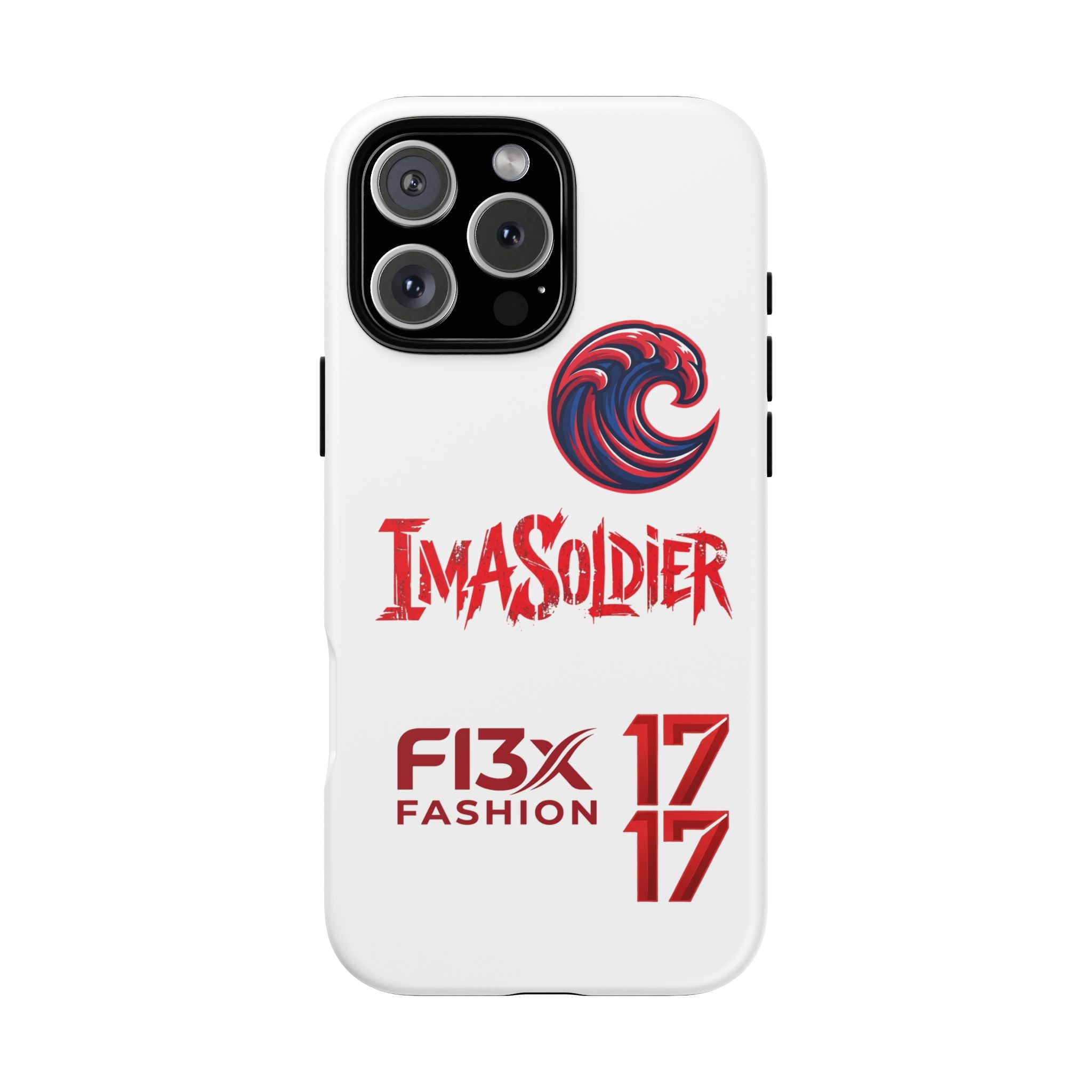 Phone Case — 'ImaSoldier' Red Wave Protective Hard Case