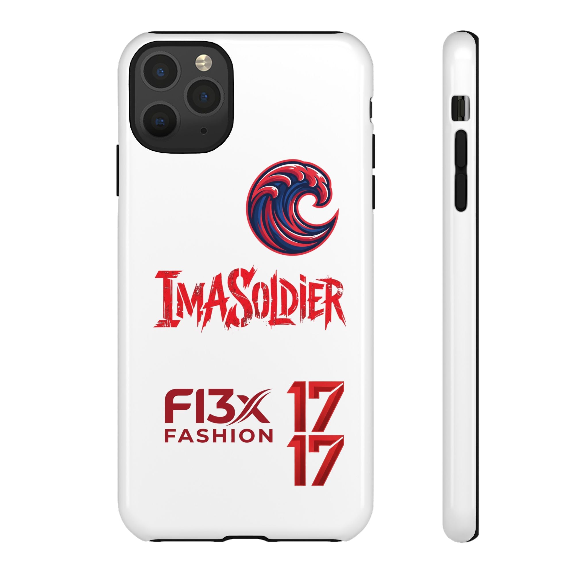 Phone Case — 'ImaSoldier' Red Wave Protective Hard Case