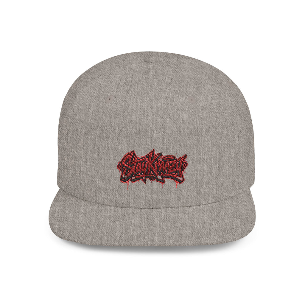 Snapback Hat — Red Graffiti Logo Flat Bill Cap