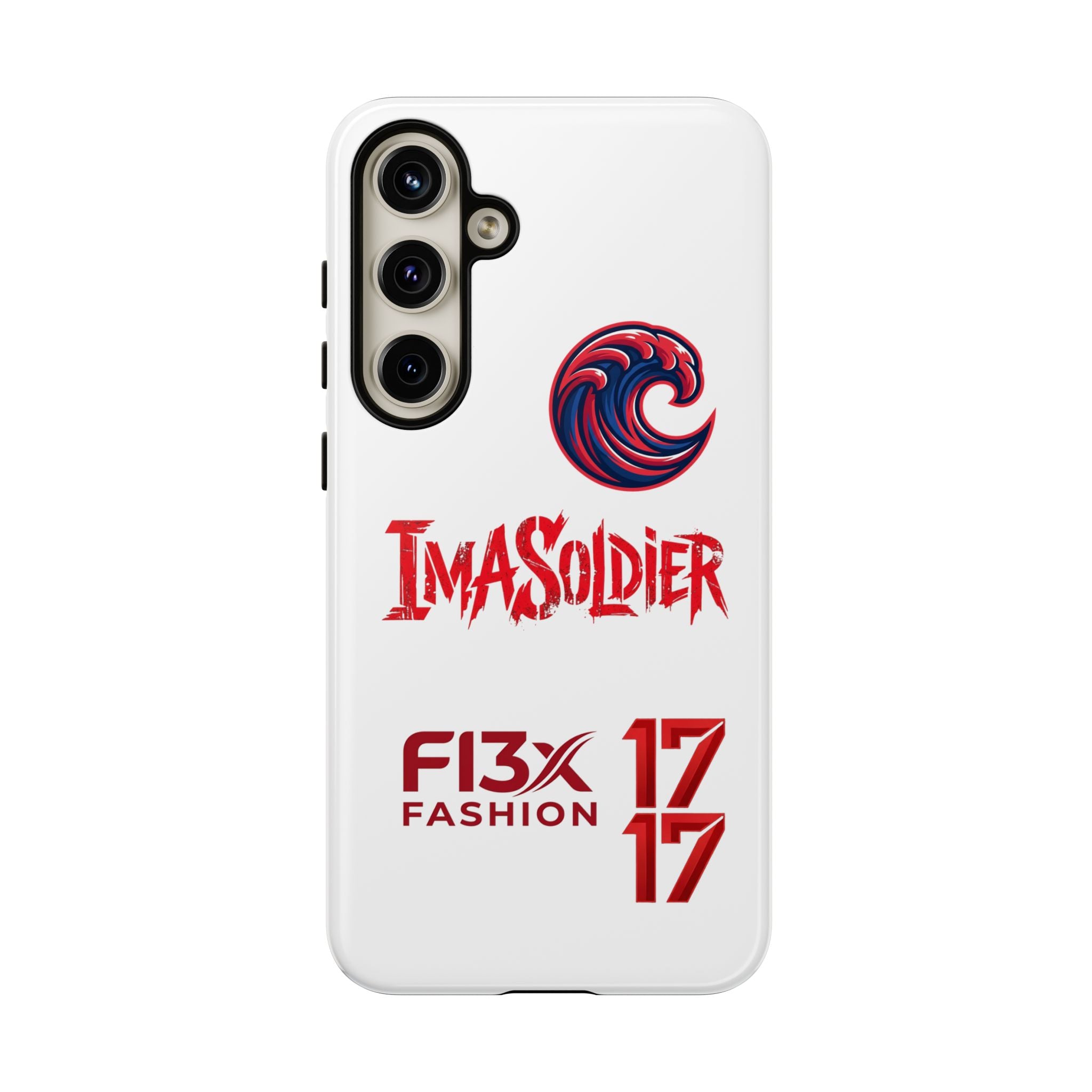 Phone Case — 'ImaSoldier' Red Wave Protective Hard Case
