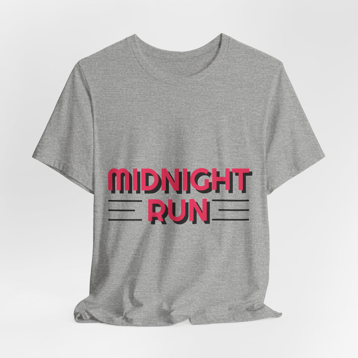 Midnight Run Graphic Tee — Retro Neon Typography T-Shirt