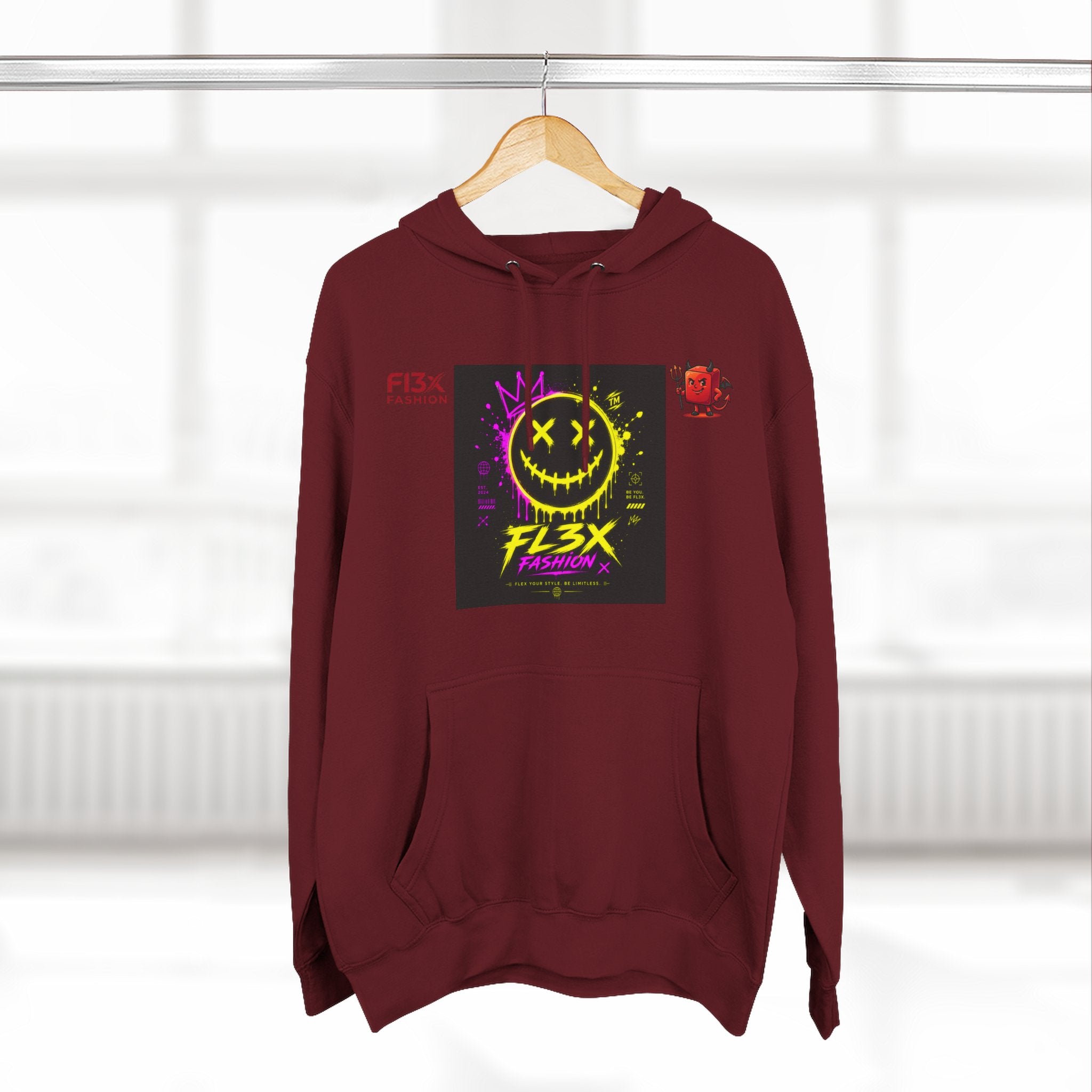 Smiley Neon Graphic Hoodie — FL3X Fashion Streetwear