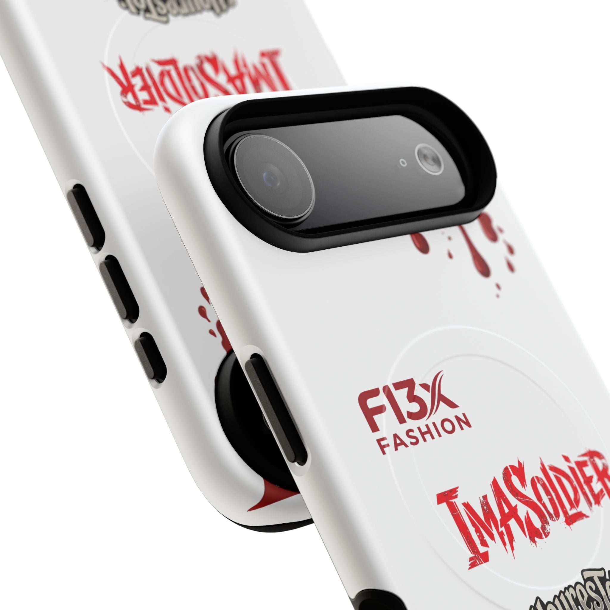 Tough Magnetic Phone Case — 'ImASoldier' Blood Drip Gaming Design
