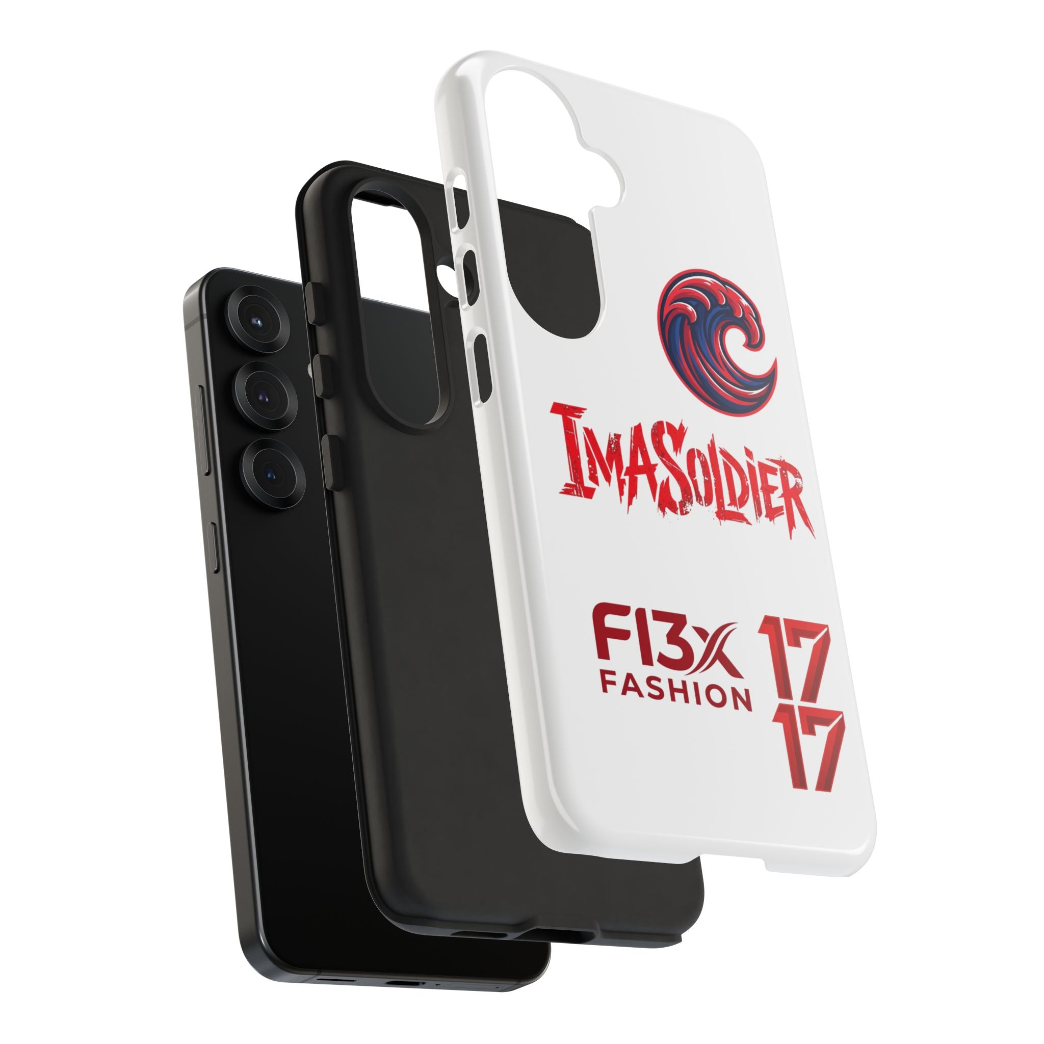 Phone Case — 'ImaSoldier' Red Wave Protective Hard Case