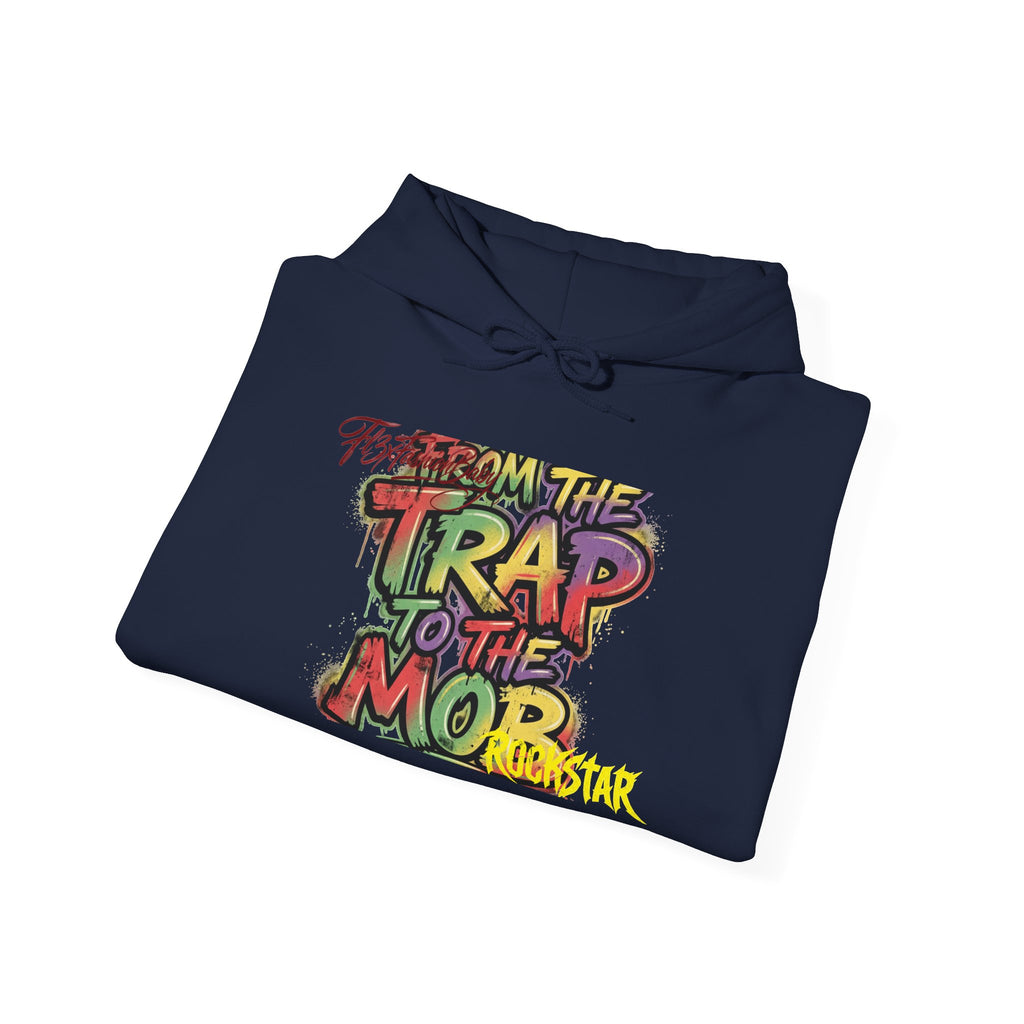 Streetwear Hoodie — 'From the Trap to the Mop' Graffiti-Style Graphic Pullover