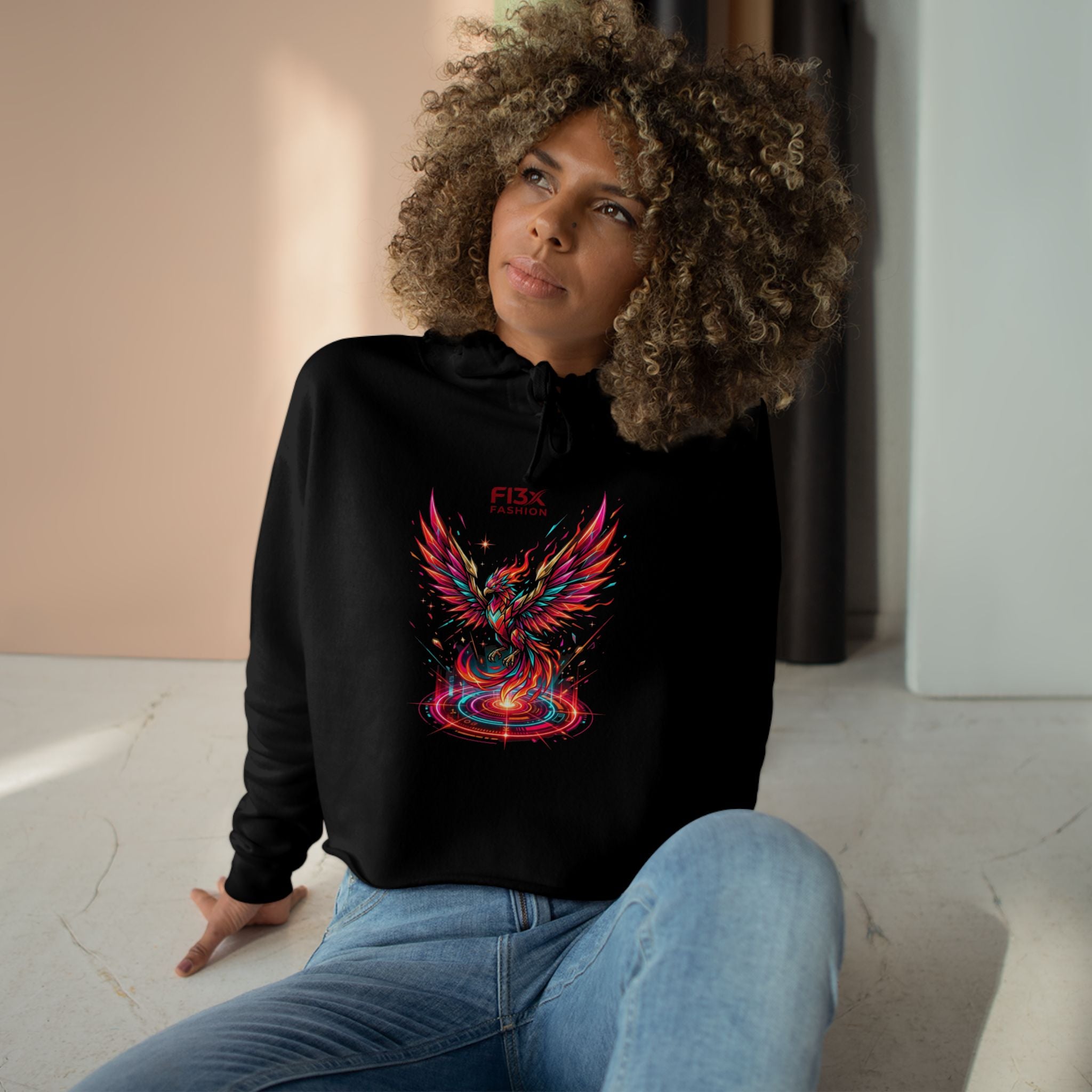 Phoenix Crop Hoodie — FI3x Fashion Logo Graphic