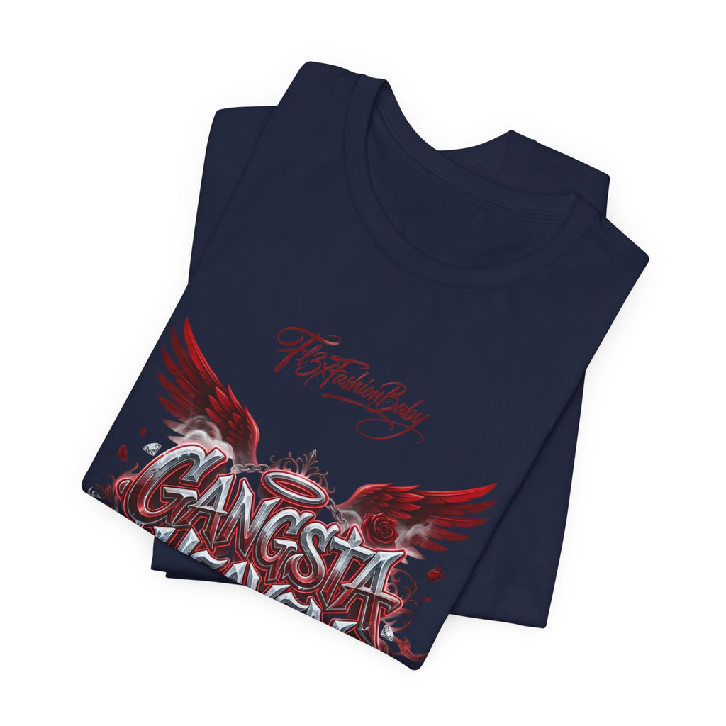 Gangsta Heaven Graphic Tee — Urban Winged Script T-Shirt