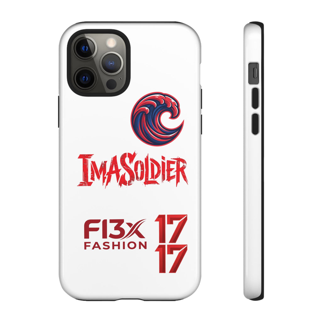 Phone Case — 'ImaSoldier' Red Wave Protective Hard Case
