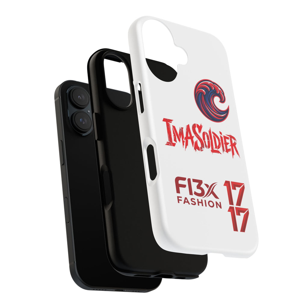 Phone Case — 'ImaSoldier' Red Wave Protective Hard Case