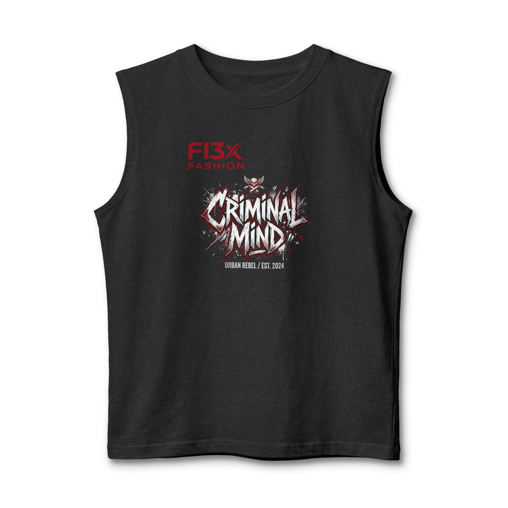 Criminal Mind Graphic Muscle Tank — Edgy Streetwear Band Tee