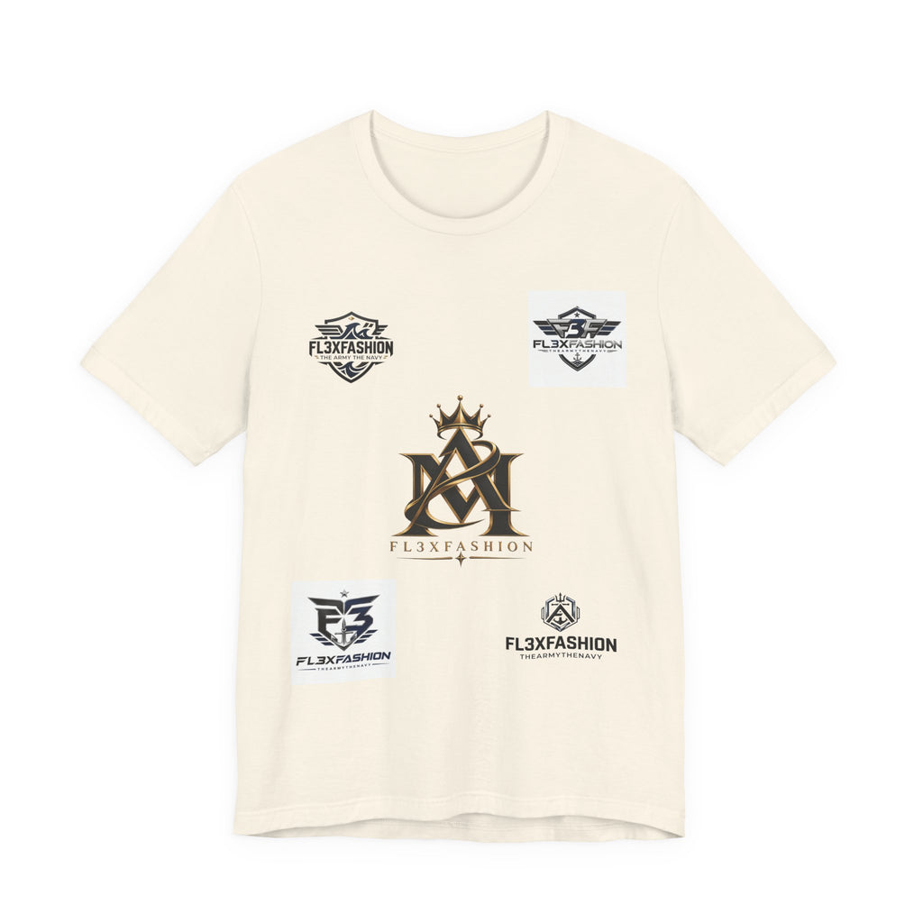Flx3 Fashion Logo Tee — White Graphic Brand T-Shirt