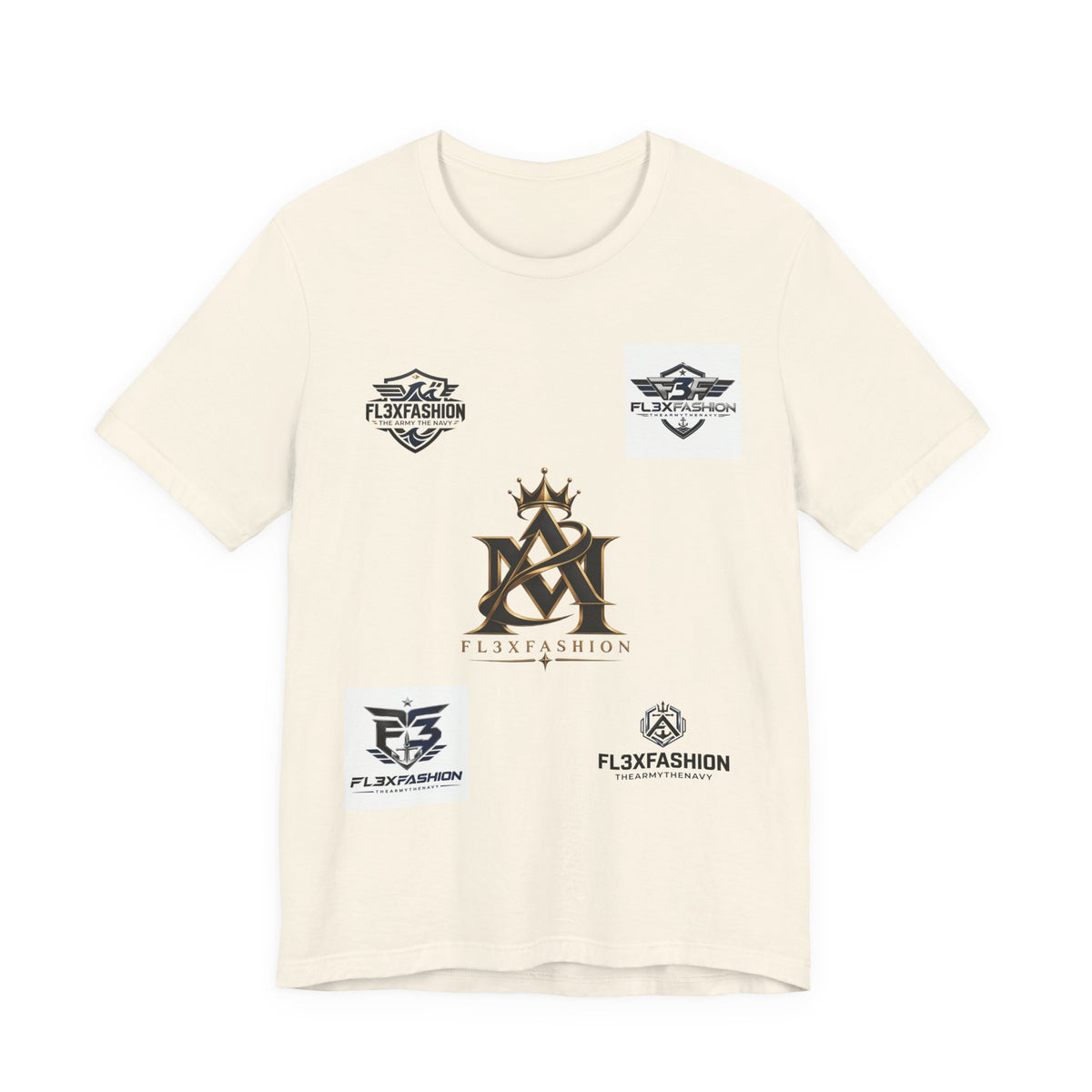 Flx3 Fashion Logo Tee — White Graphic Brand T-Shirt