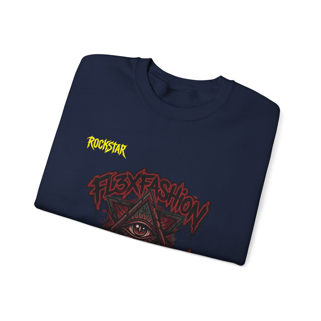 Graphic Crewneck Sweatshirt — Dark Eye Pyramid Streetwear Design