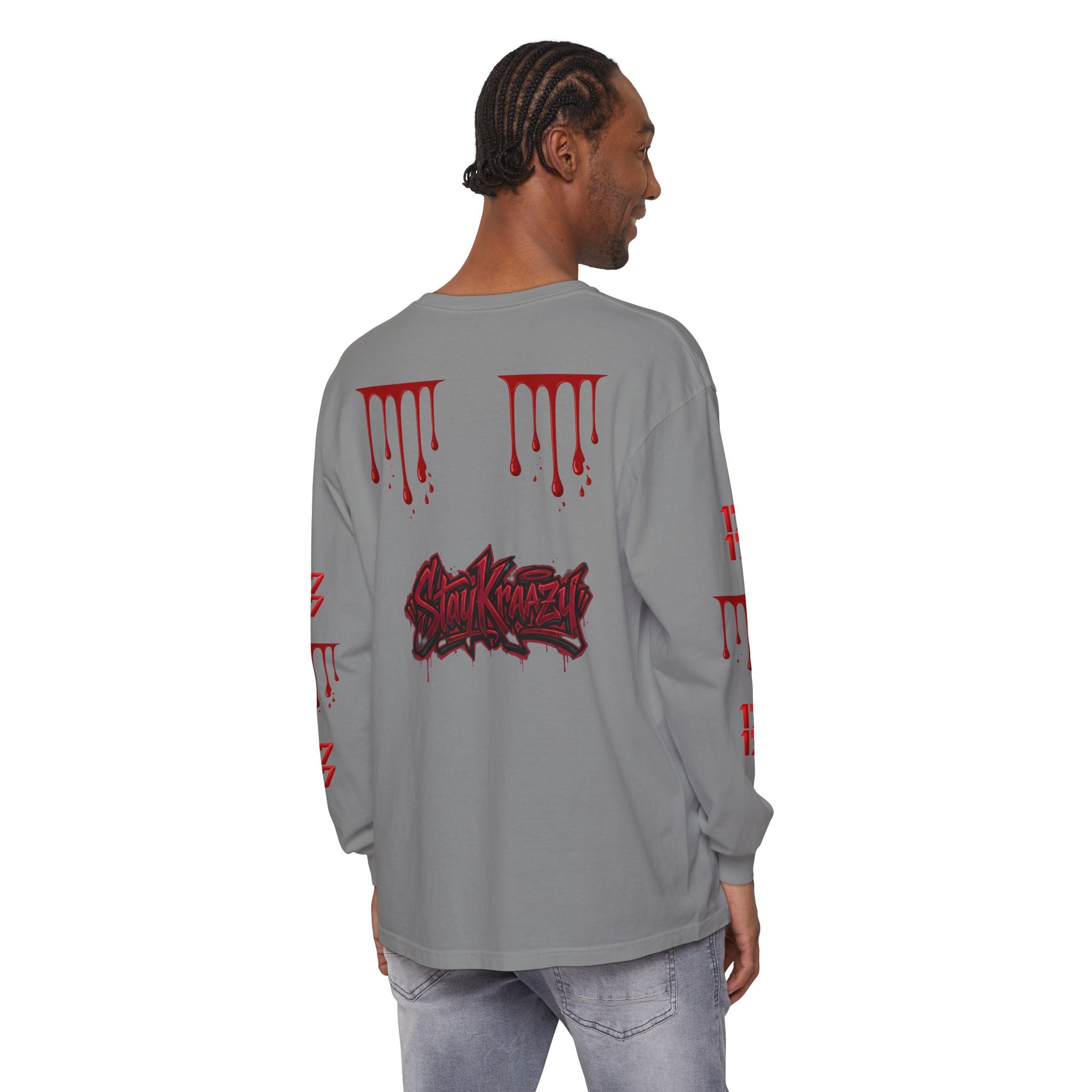 Blood Drip Graphic Long Sleeve Tee