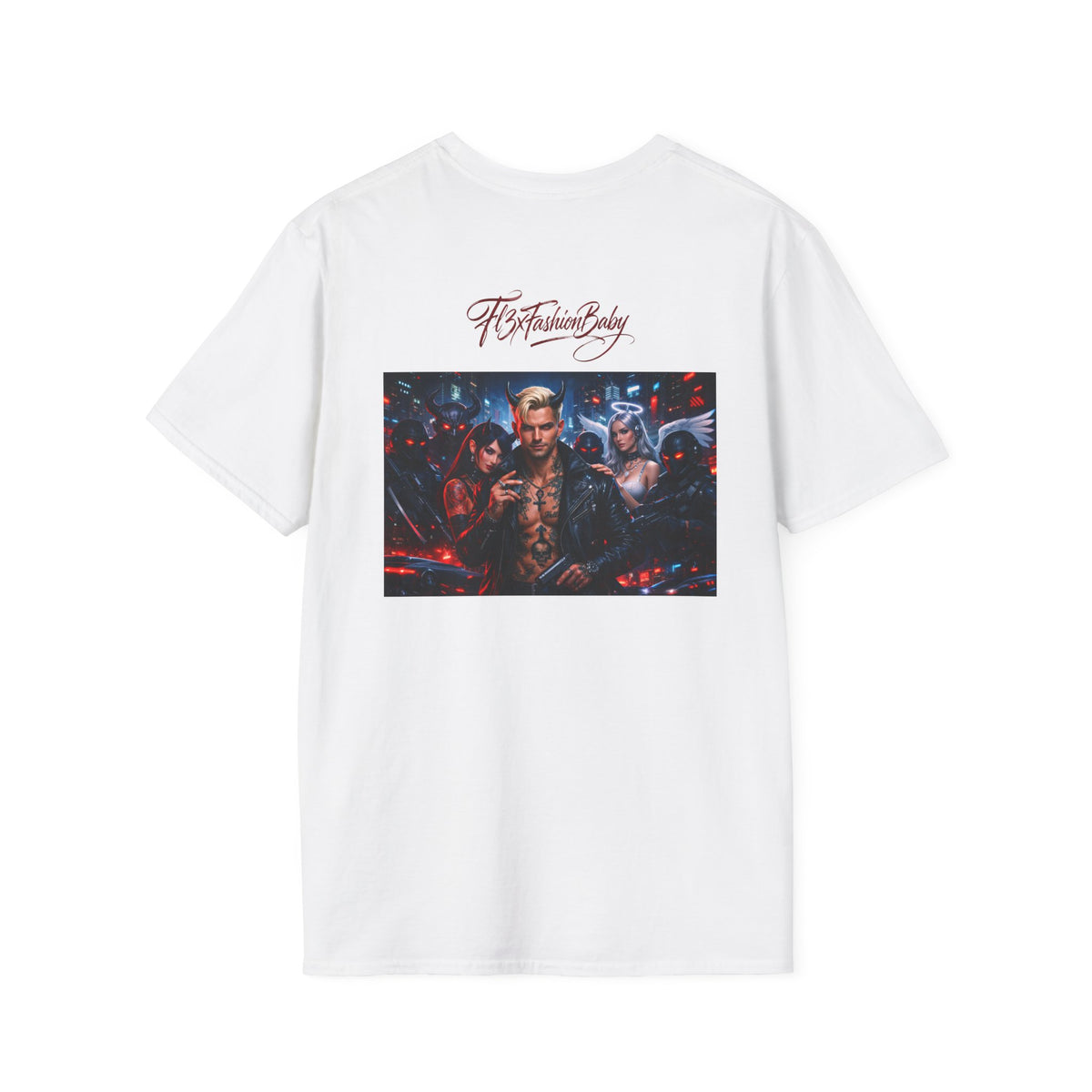 Graphic T-Shirt — F13X Fashion Collage Tee (Surfing Wave & Retro Crew)