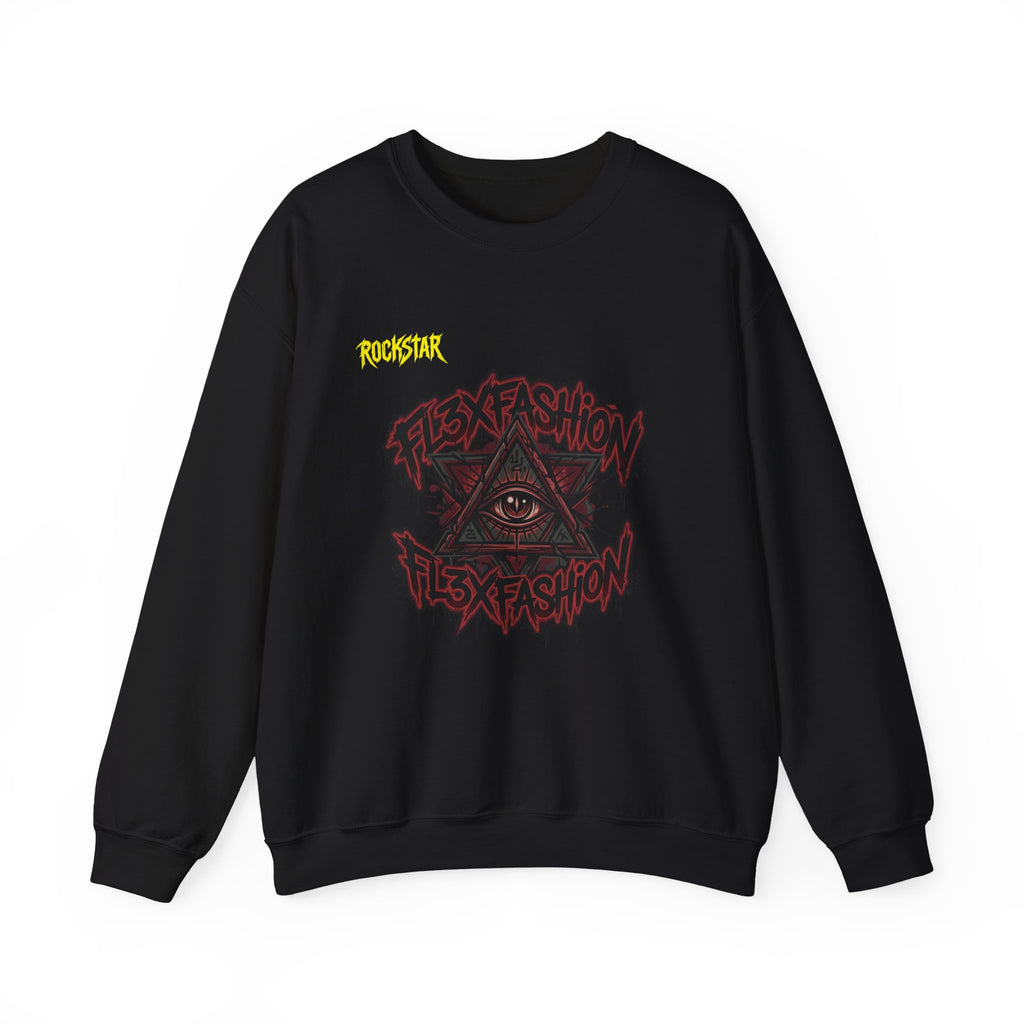 Graphic Crewneck Sweatshirt — Dark Eye Pyramid Streetwear Design