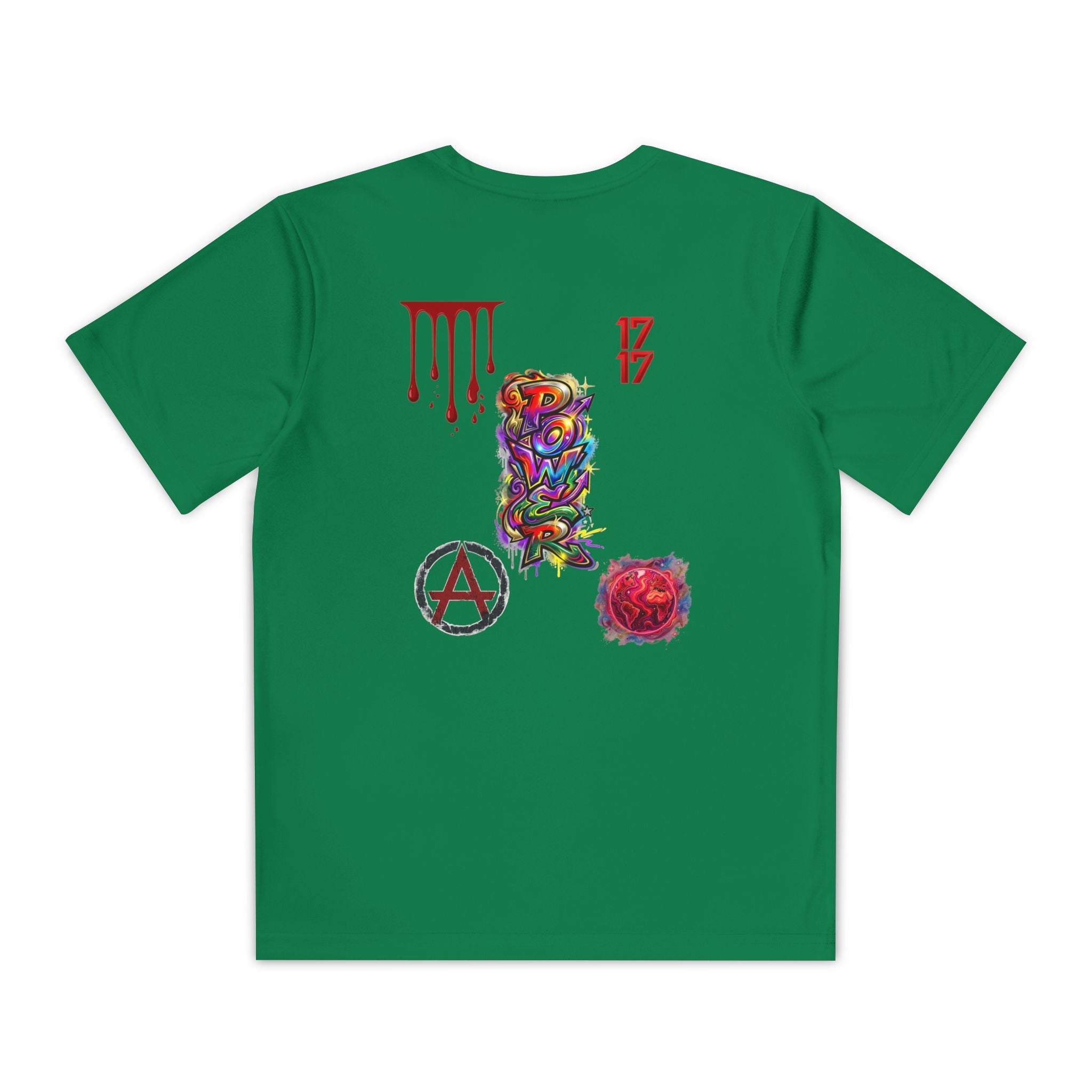 Youth Competitor Tee — Colorful Graffiti Anarchy Graphic T-Shirt