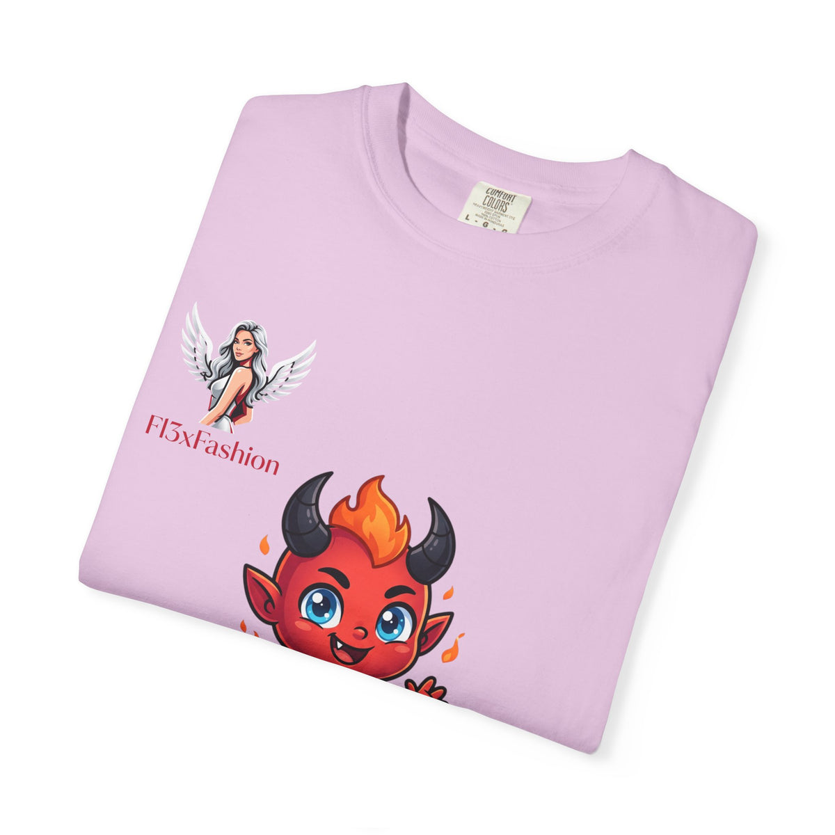 Devil Cartoon Graphic T-Shirt — Fiery Cute Demon Design