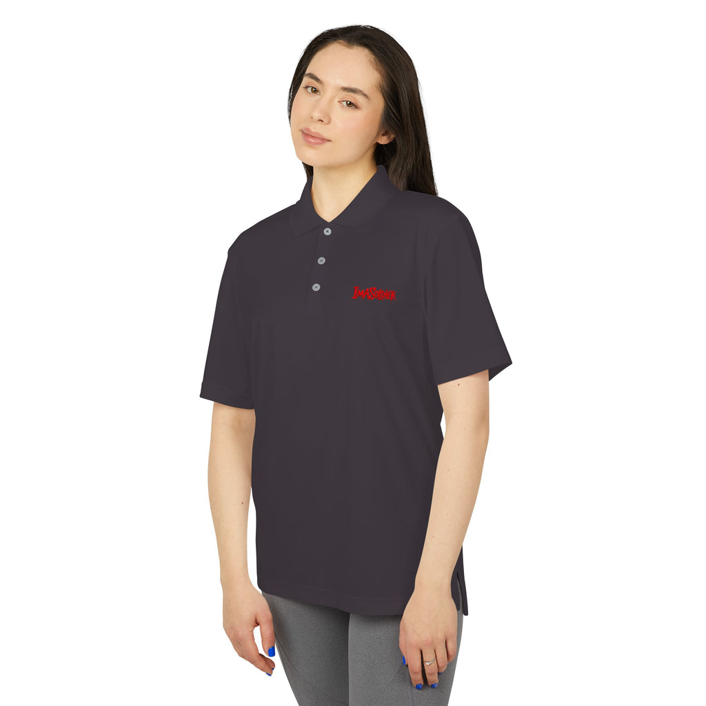White Performance Polo — 'I Am Sober' Embroidered Chest Design