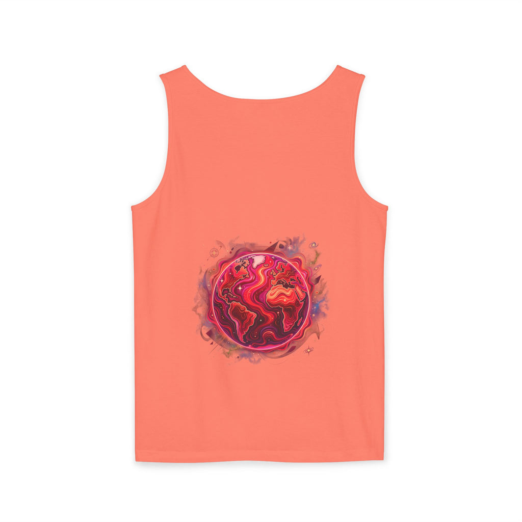 Red Planet Graphic Tank Top — '17/17' Streetwear Planet Design