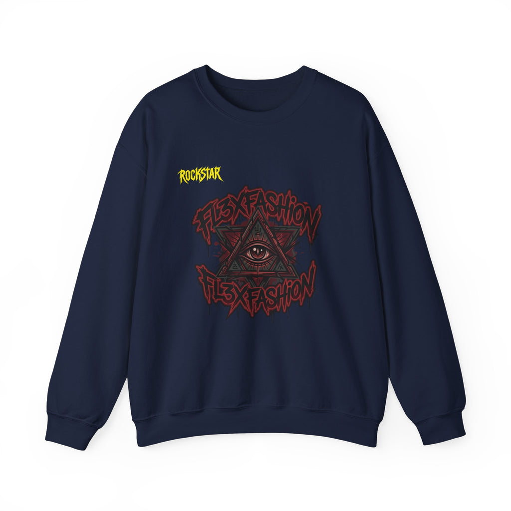 Graphic Crewneck Sweatshirt — Dark Eye Pyramid Streetwear Design