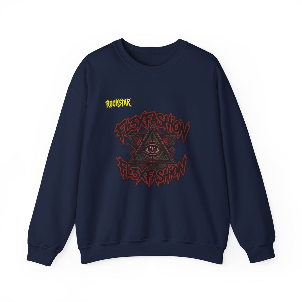 Graphic Crewneck Sweatshirt — Dark Eye Pyramid Streetwear Design