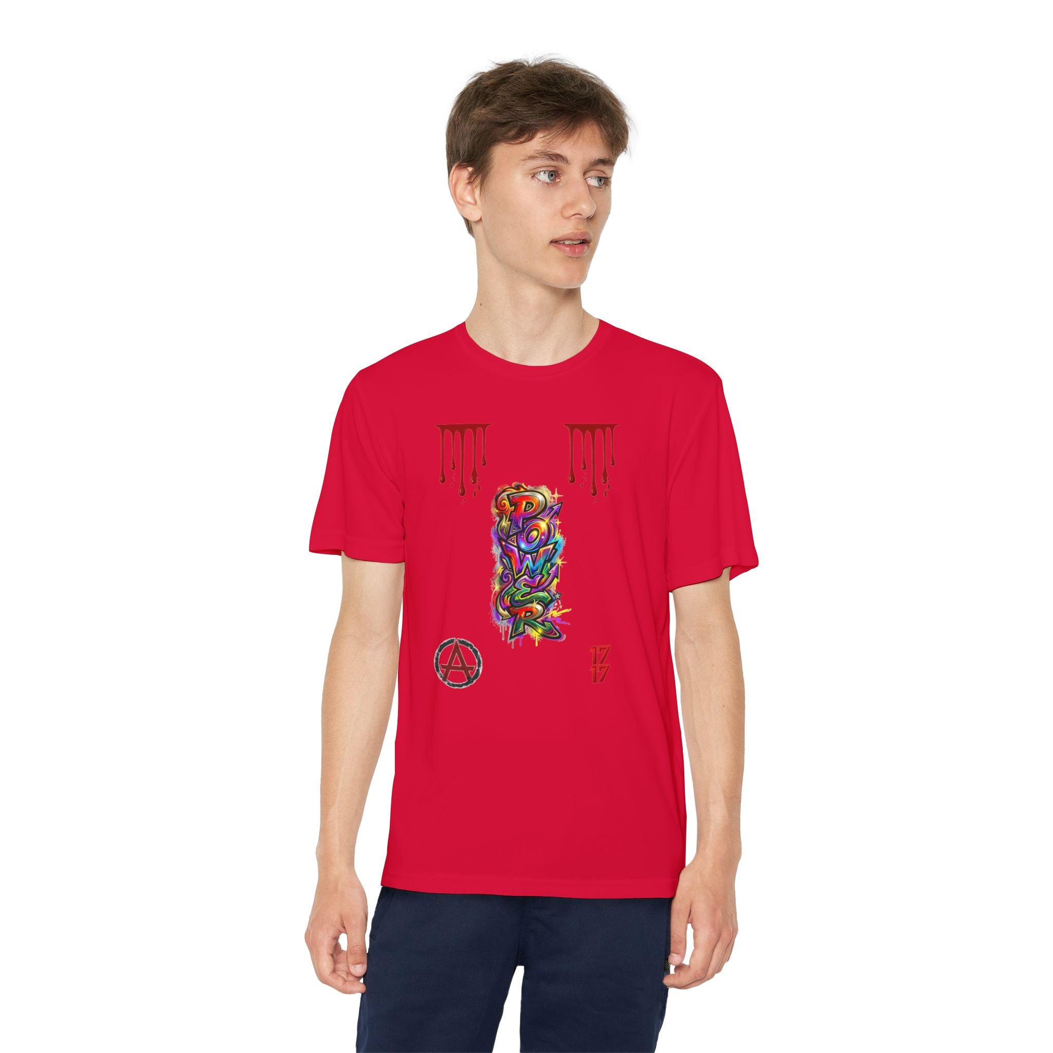 Youth Competitor Tee — Colorful Graffiti Anarchy Graphic T-Shirt