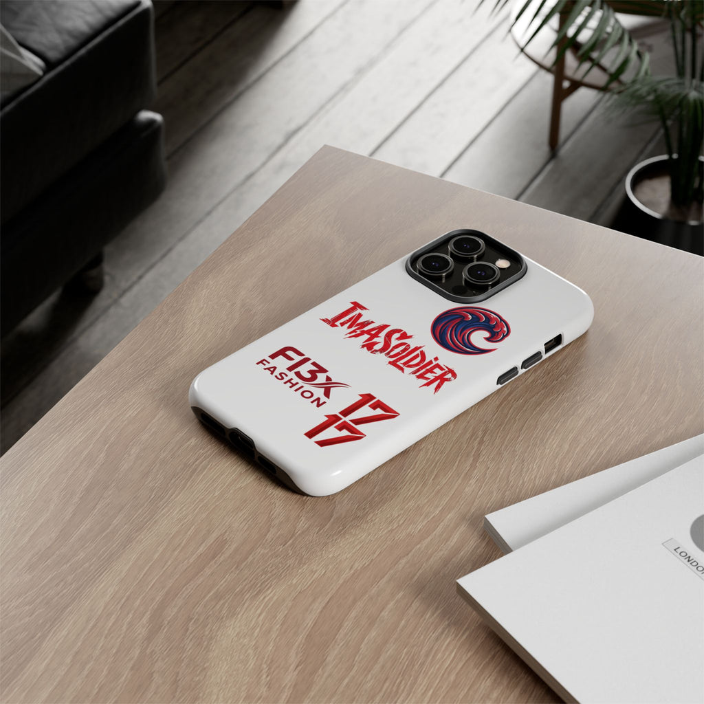 Phone Case — 'ImaSoldier' Red Wave Protective Hard Case