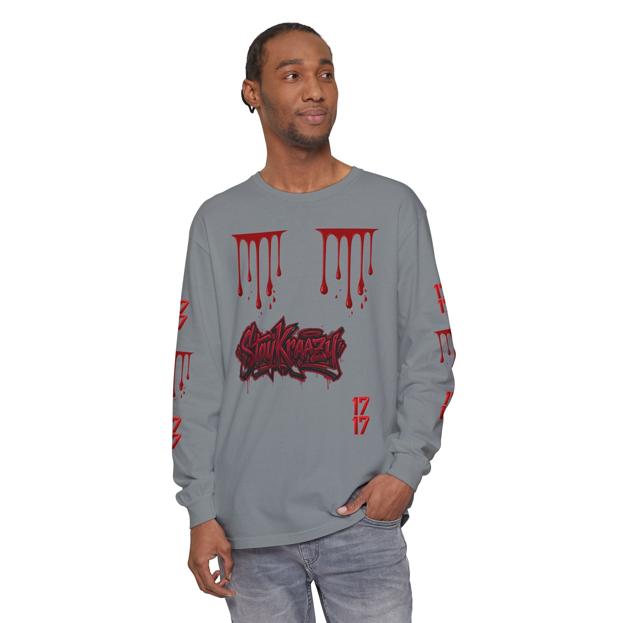 Blood Drip Graphic Long Sleeve Tee