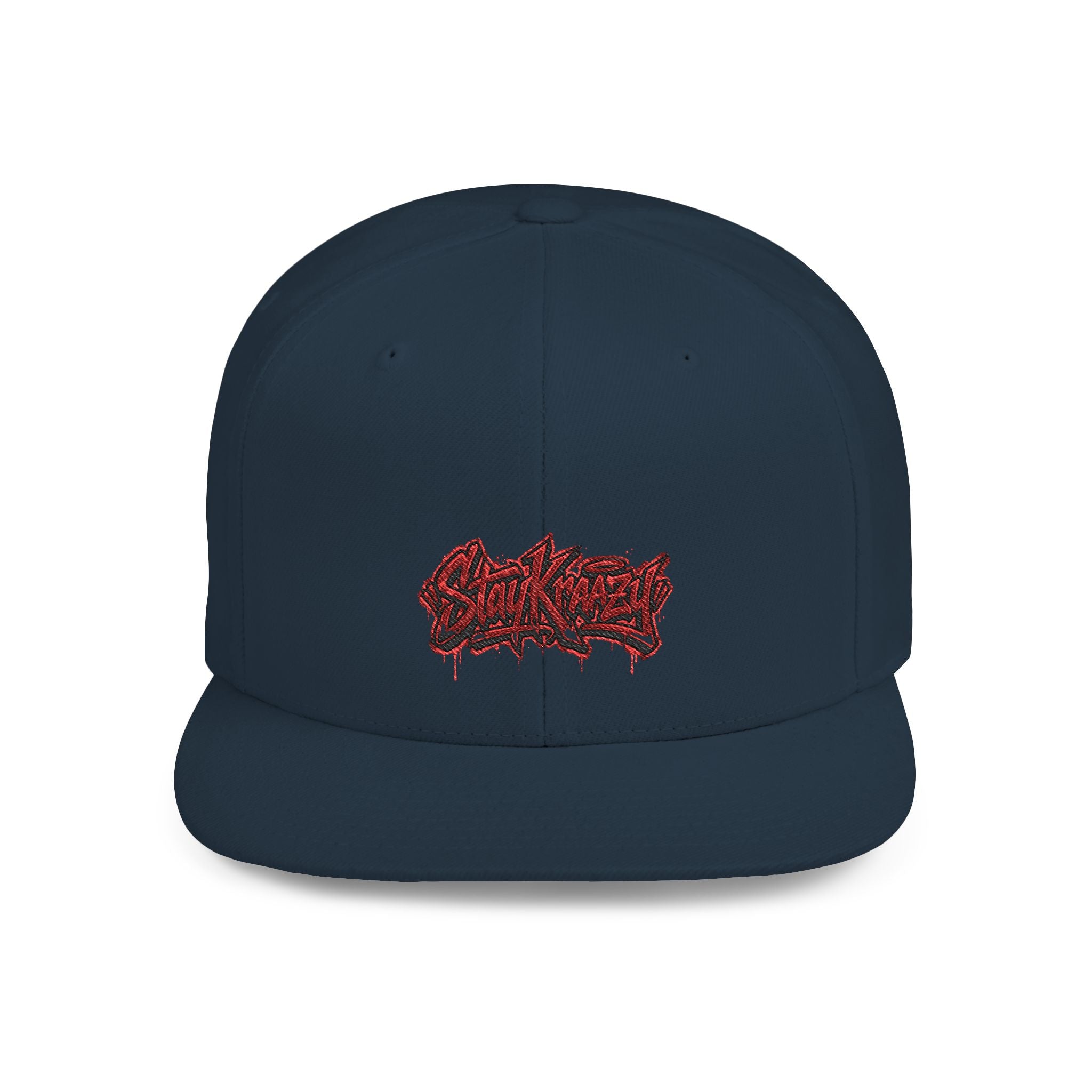 Snapback Hat — Red Graffiti Logo Flat Bill Cap