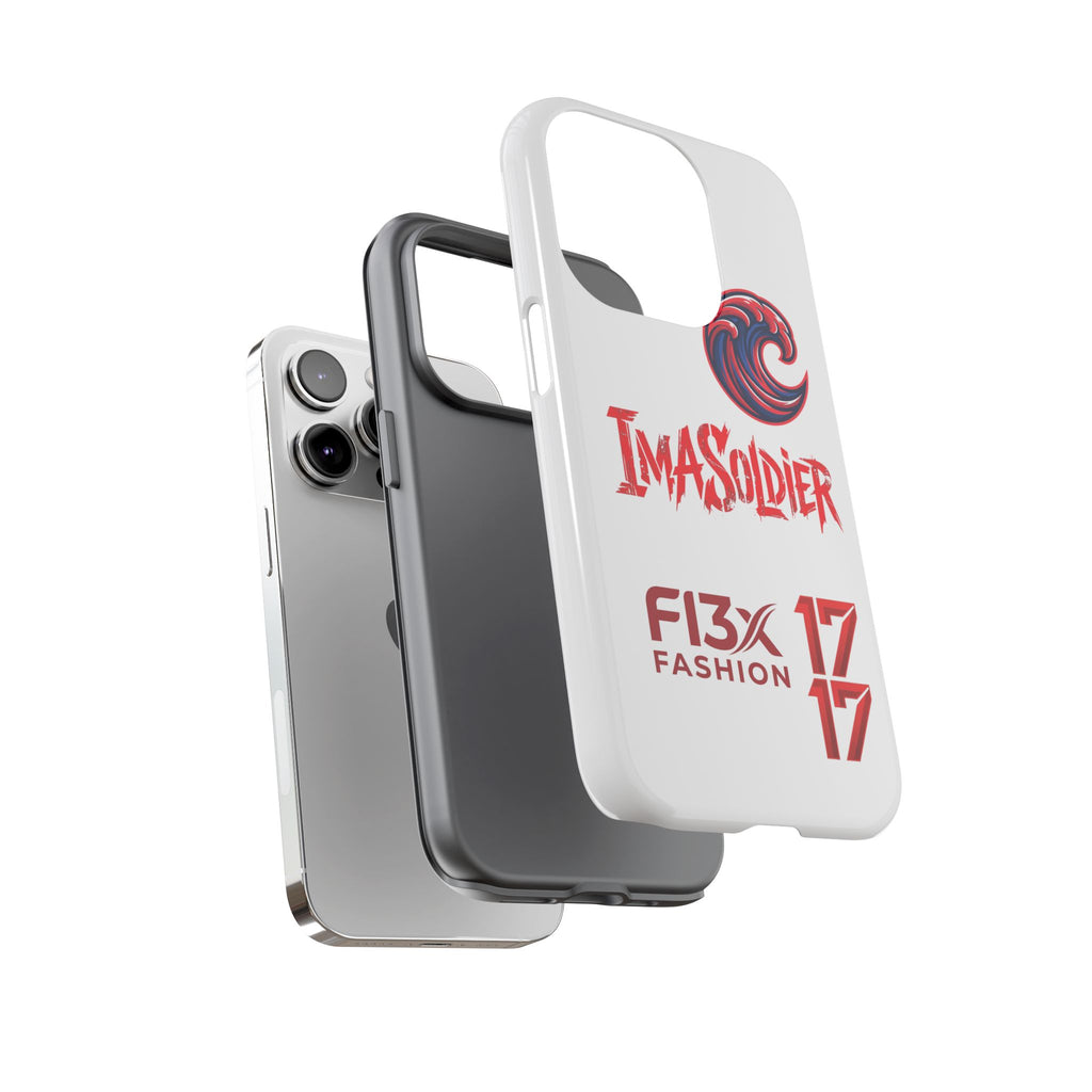 Phone Case — 'ImaSoldier' Red Wave Protective Hard Case