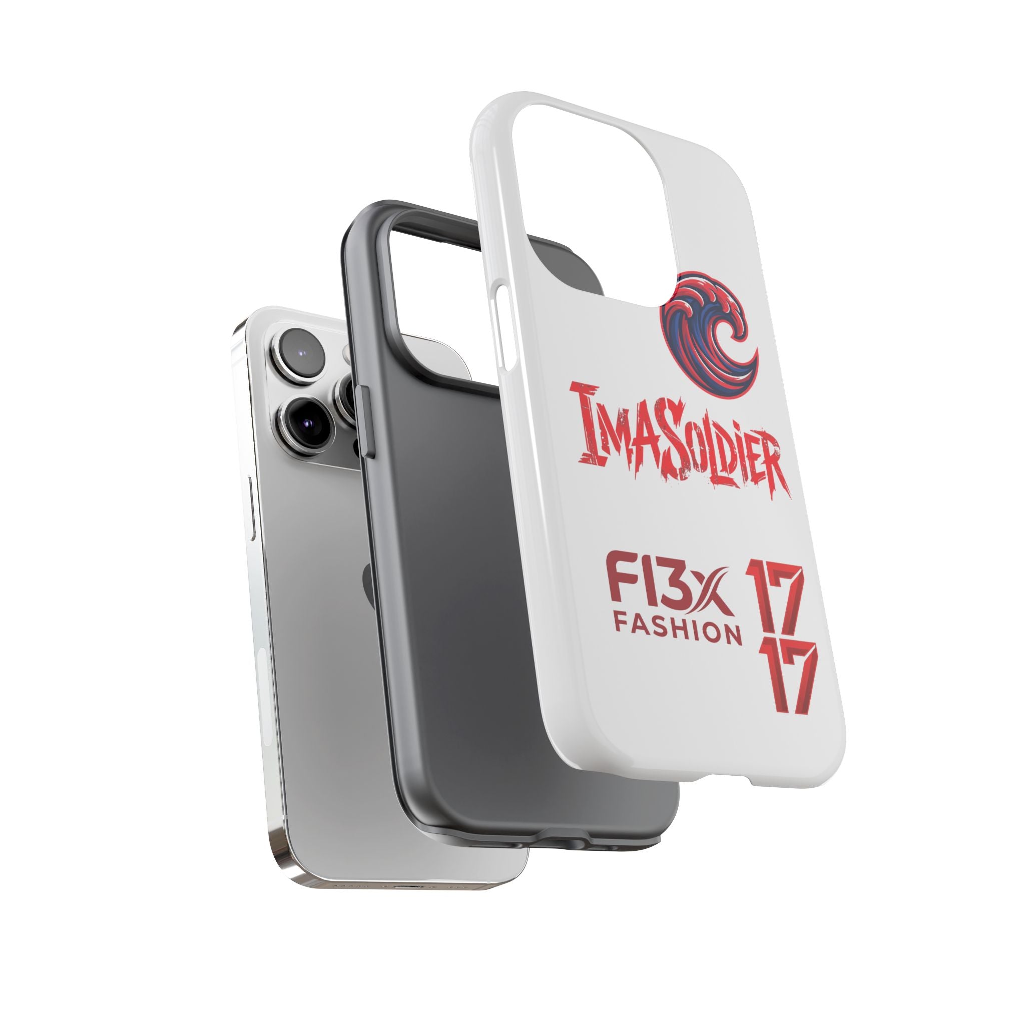 Phone Case — 'ImaSoldier' Red Wave Protective Hard Case