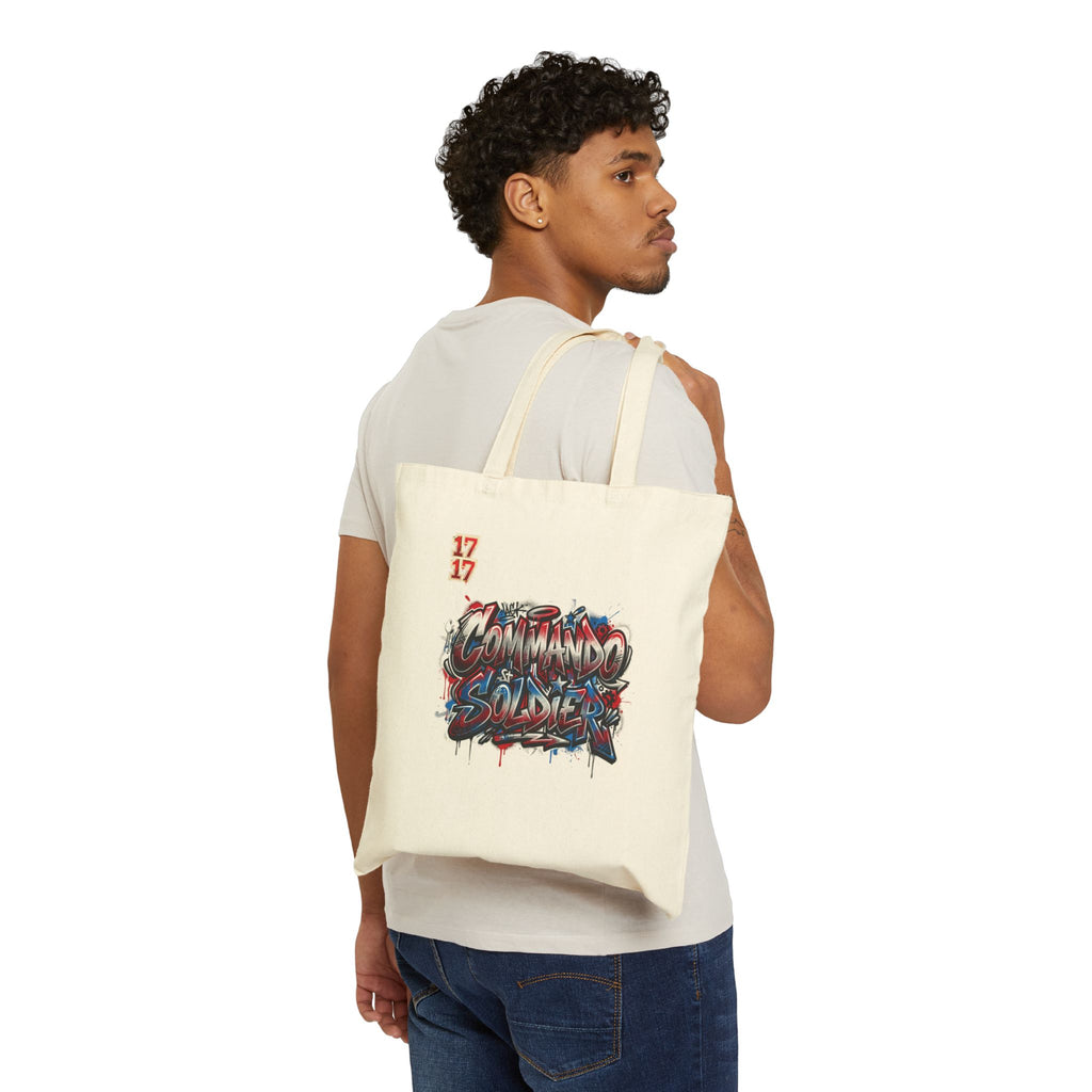Commando Soldiers Graffiti Canvas Tote