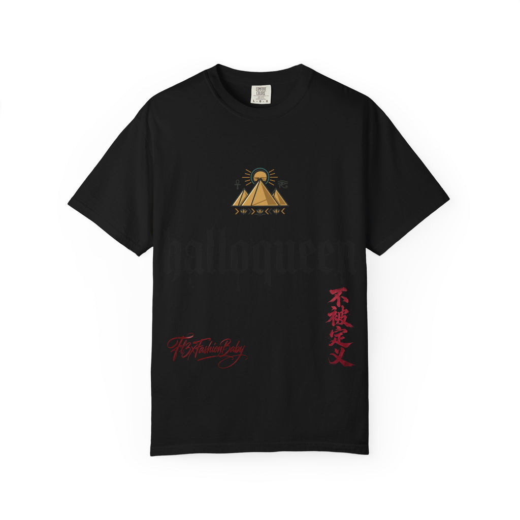 Halloqueen Graphic T-Shirt — Gothic Pyramid & All-Seeing Eye Streetwear