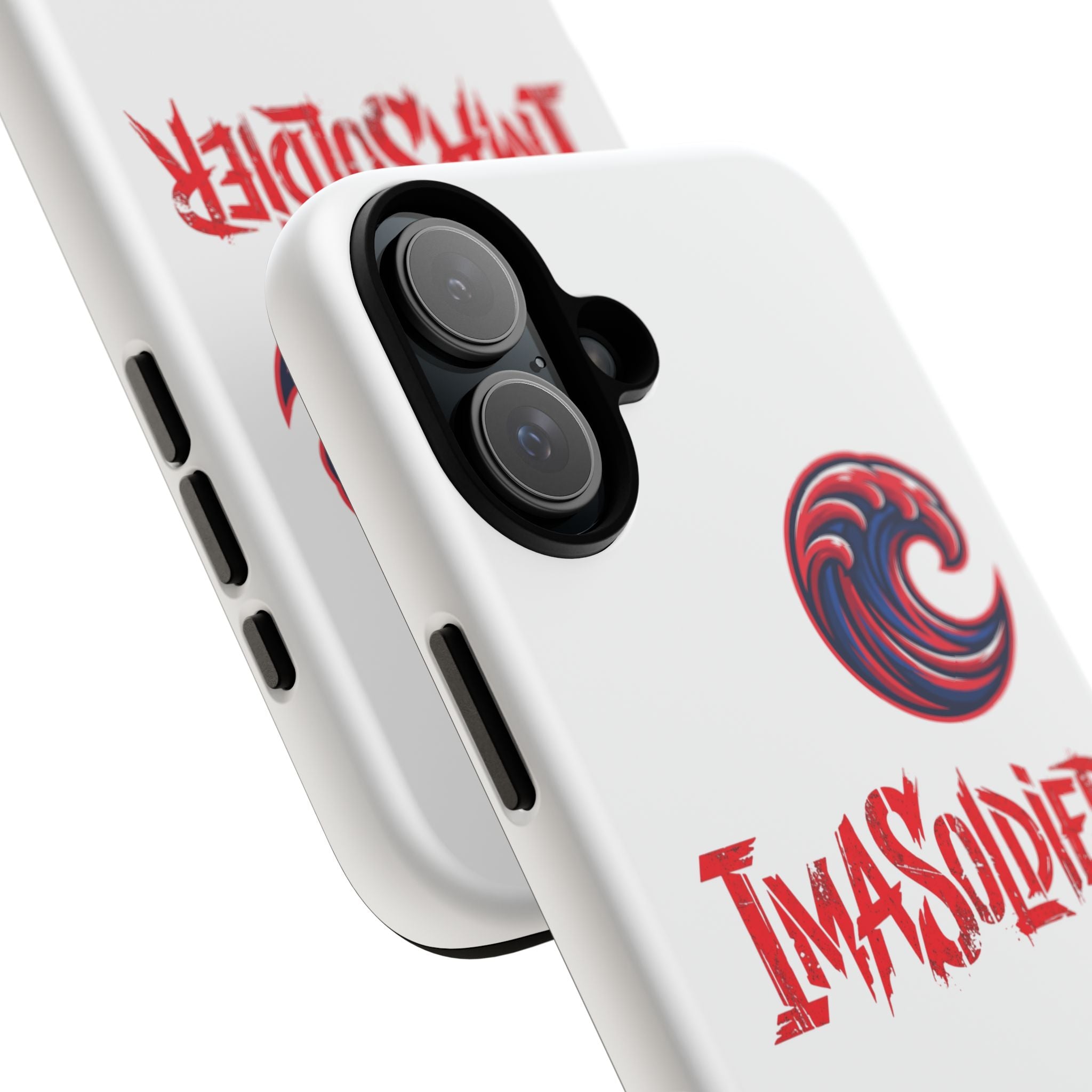 Phone Case — 'ImaSoldier' Red Wave Protective Hard Case