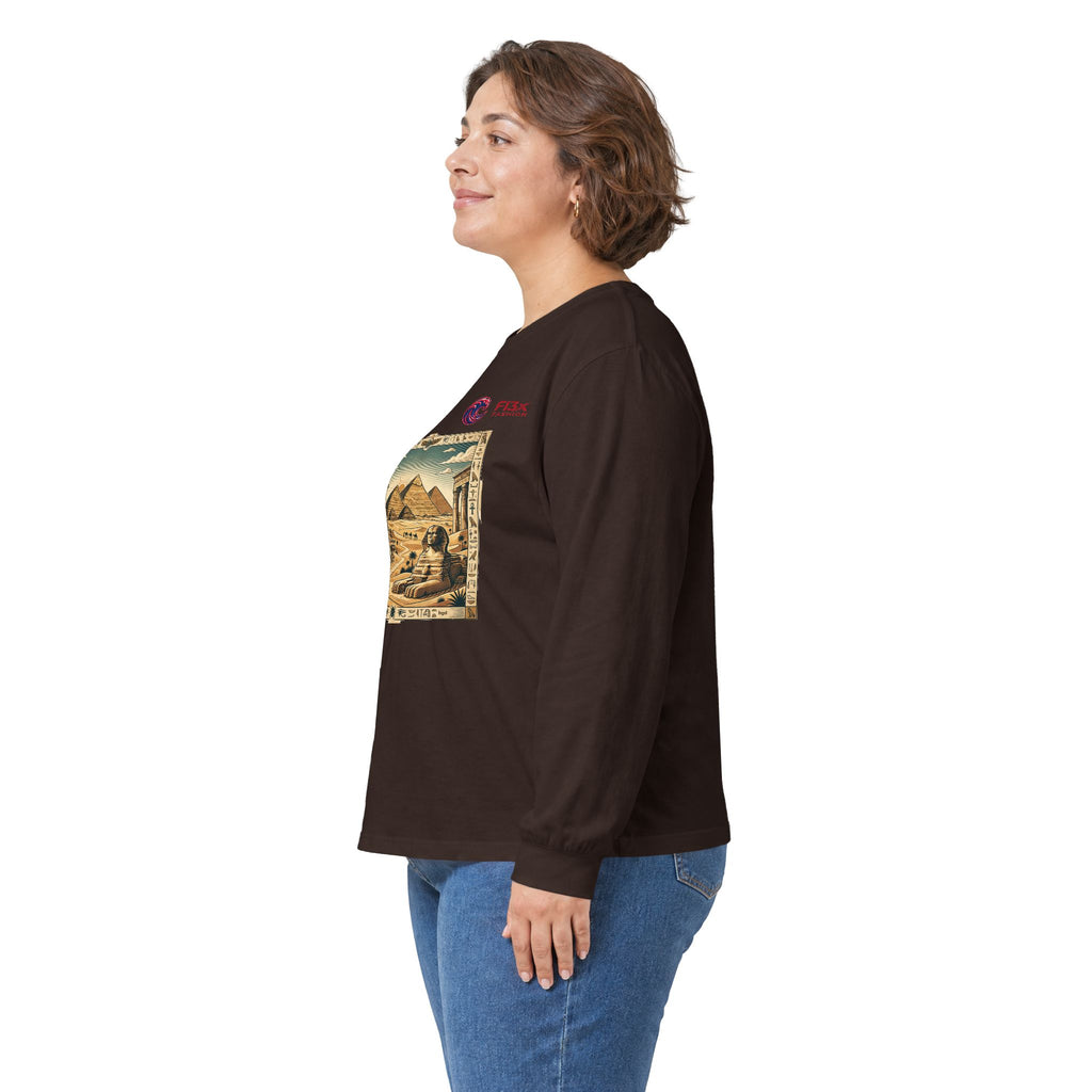 Egyptian Pyramids Vintage Graphic Long Sleeve Tee