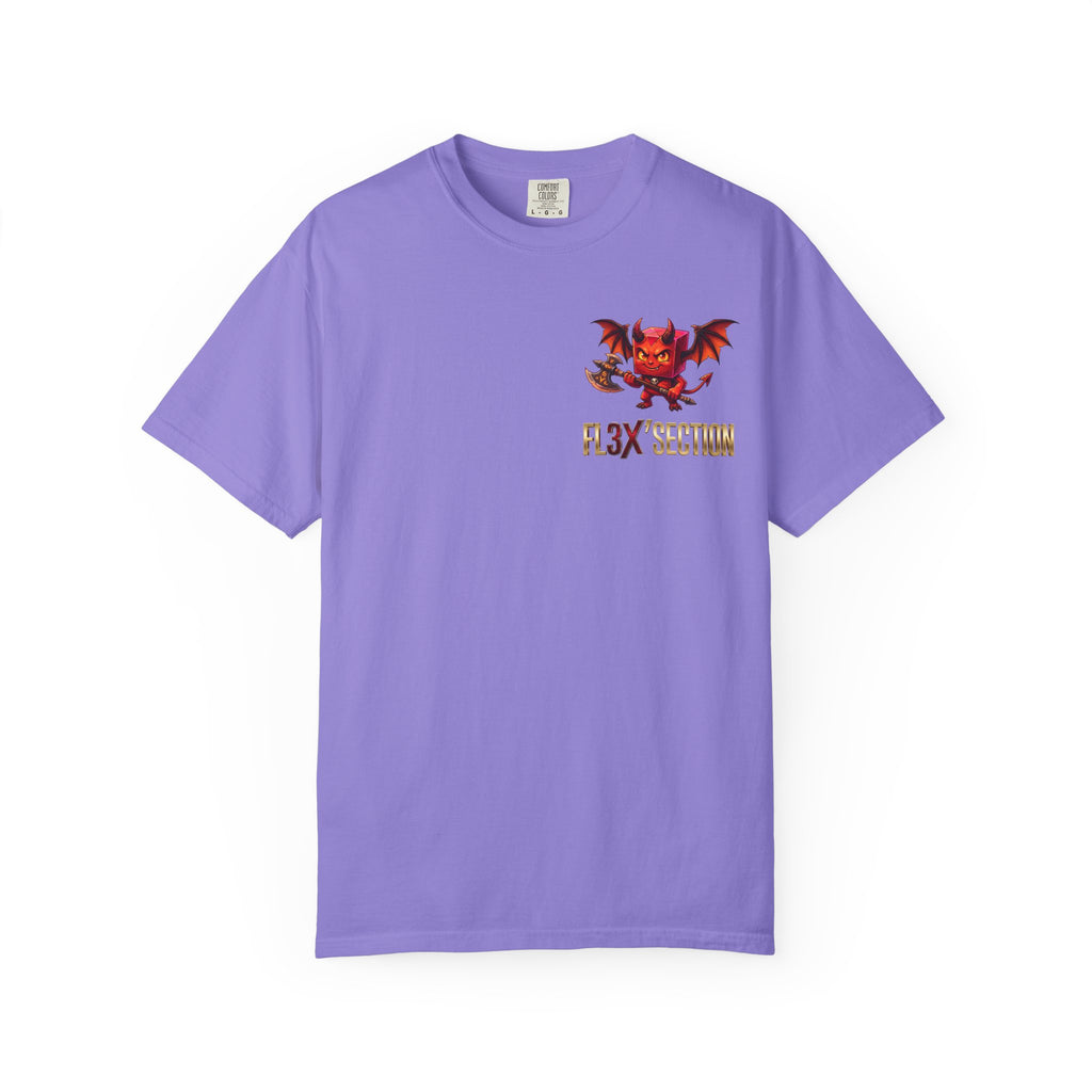 Devil Mascot T-Shirt — 'F13X Fashion' Graphic Tee (Front Chest & Back Print)