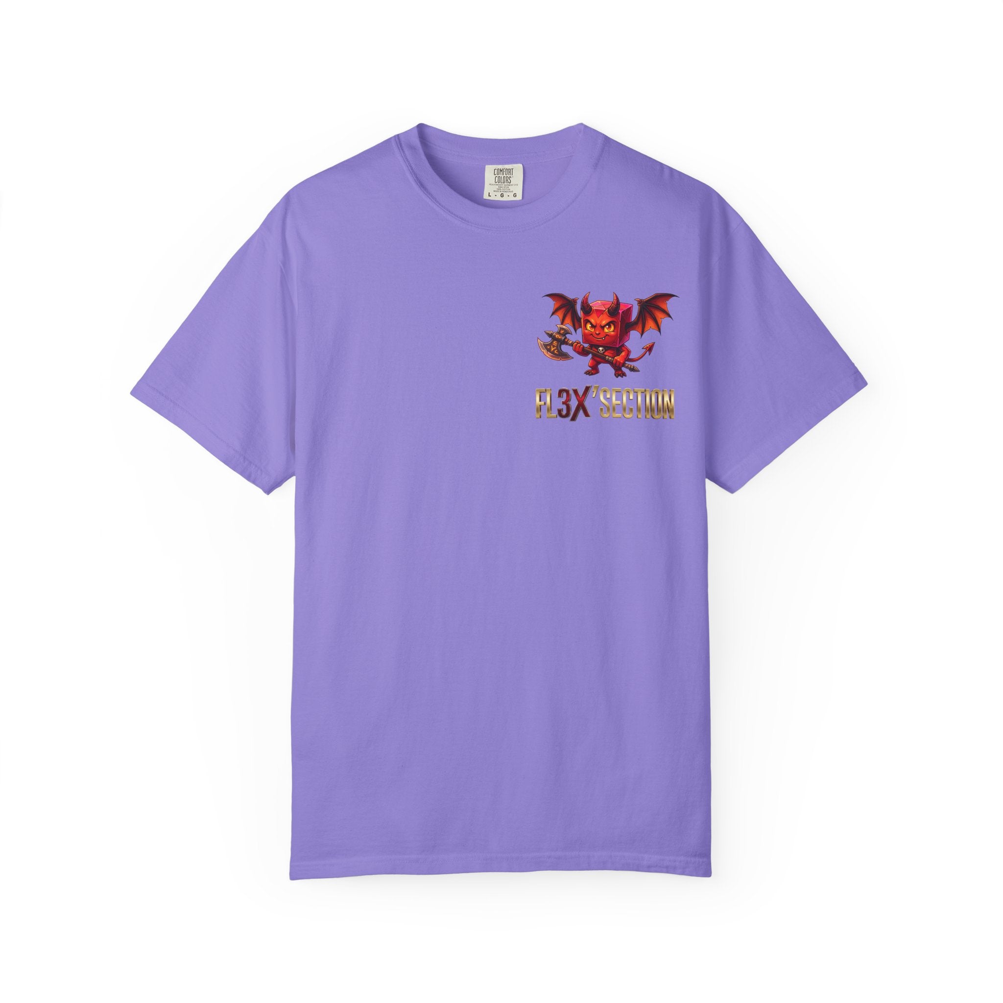 Devil Mascot T-Shirt — 'F13X Fashion' Graphic Tee (Front Chest & Back Print)